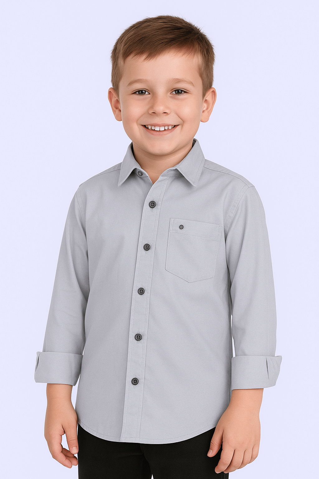     			JABAK CREATION Pack of 1 Boys Cotton Blend Full Sleeves Shirt ( Grey )