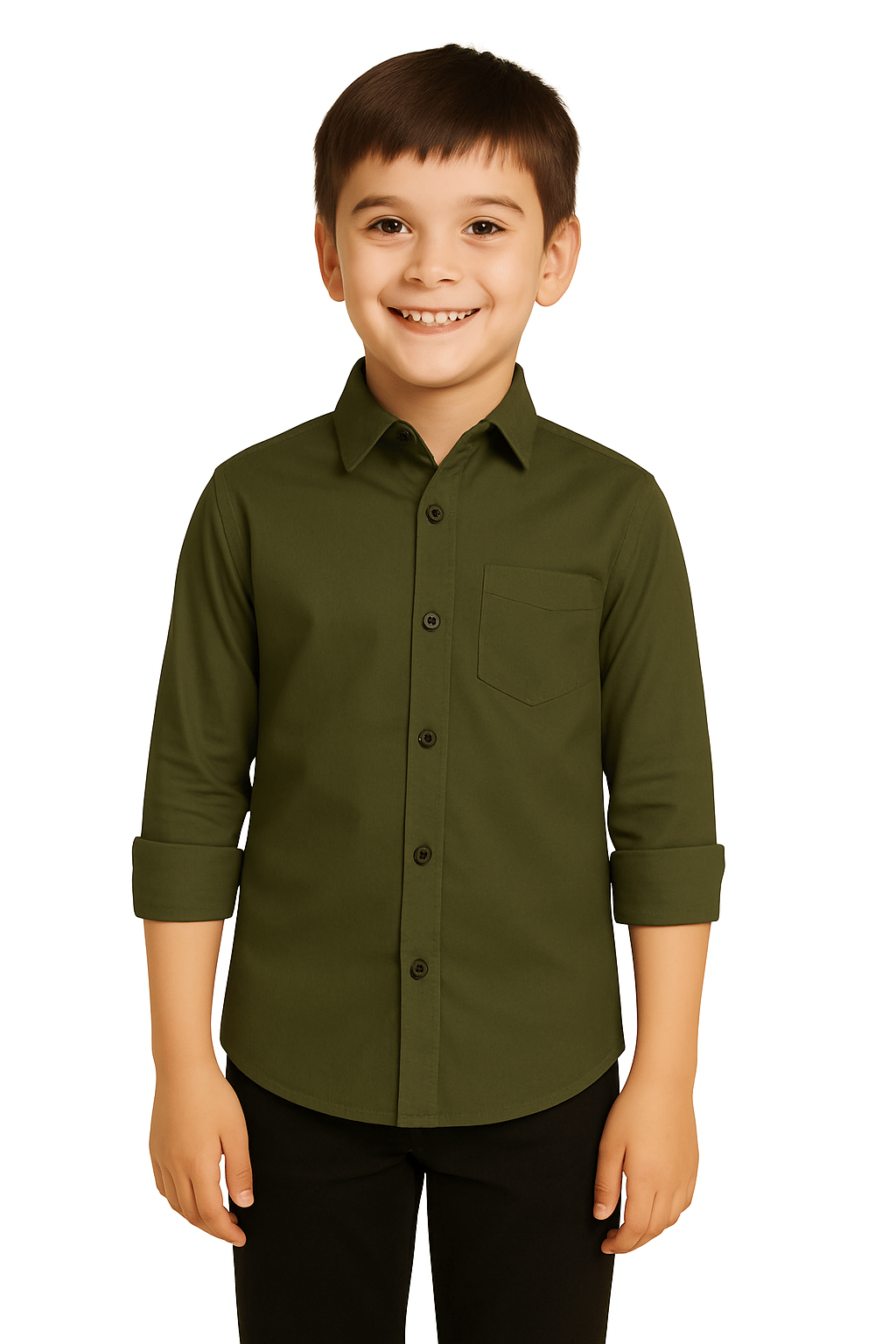 JABAK CREATION Pack of 1 Boys Cotton Blend Full Sleeves Shirt ( Green ) JABAK CREATION Pack of 1 Boys Cotton Blend Full Sleeves Shirt ( Green )