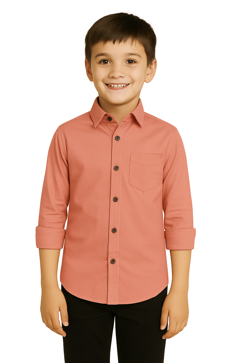 JABAK CREATION Pack of 1 Boys Cotton Blend Full Sleeves Shirt ( Peach ) JABAK CREATION Pack of 1 Boys Cotton Blend Full Sleeves Shirt ( Peach )