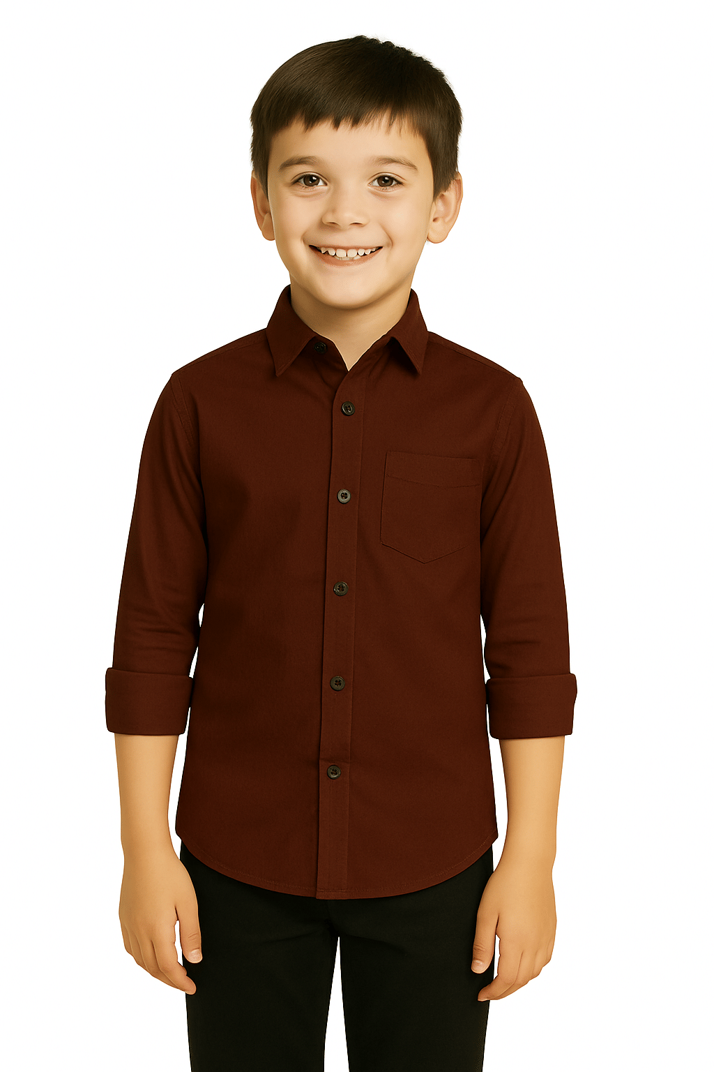 JABAK CREATION Pack of 1 Boys Cotton Blend Full Sleeves Shirt ( Brown ) JABAK CREATION Pack of 1 Boys Cotton Blend Full Sleeves Shirt ( Brown )
