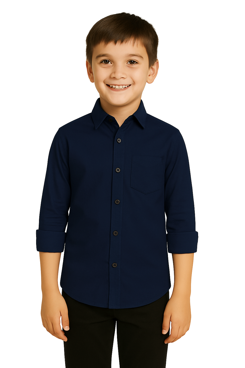     			JABAK CREATION Pack of 1 Boys Cotton Blend Full Sleeves Shirt ( Navy Blue )