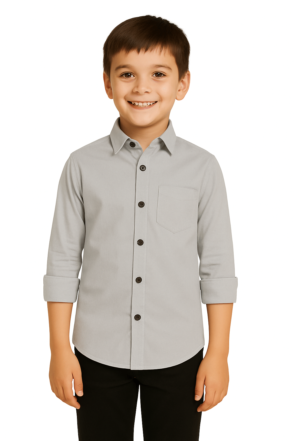 JABAK CREATION Pack of 1 Boys Cotton Blend Full Sleeves Shirt ( Grey ) JABAK CREATION Pack of 1 Boys Cotton Blend Full Sleeves Shirt ( Grey )