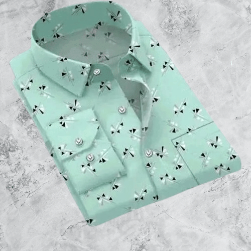 JASHVI Cotton Flex Regular Fit Printed Full Sleeves Men's Casual Shirt - Blue ( Pack of 1 ) JASHVI Cotton Flex Regular Fit Printed Full Sleeves Men's Casual Shirt - Blue ( Pack of 1 )