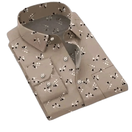 JASHVI Cotton Flex Regular Fit Printed Full Sleeves Men's Casual Shirt - Beige ( Pack of 1 ) JASHVI Cotton Flex Regular Fit Printed Full Sleeves Men's Casual Shirt - Beige ( Pack of 1 )