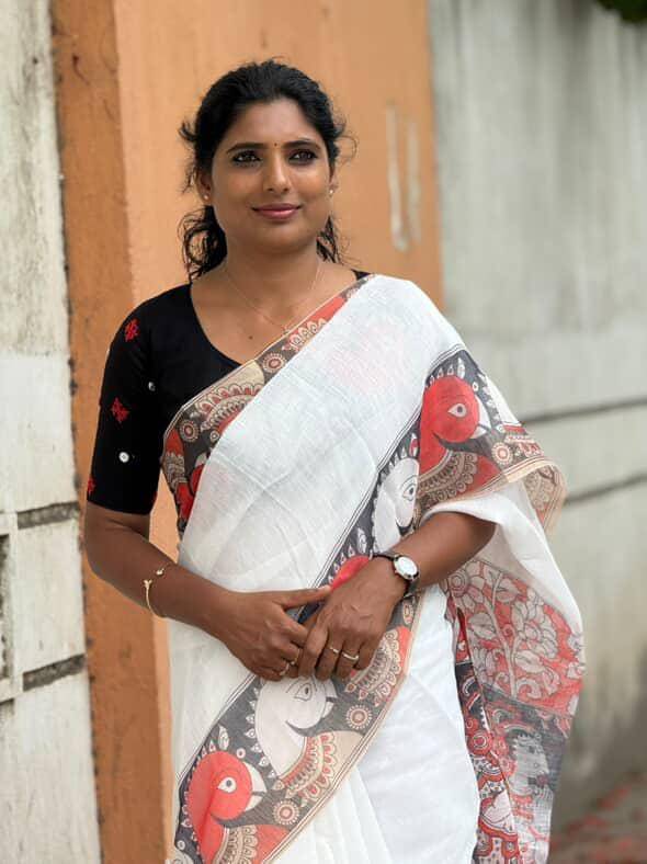 Kalpana Creation Linen Printed Regular Saree With Unstitched Blouse Piece ( Multicolor 2 ) Kalpana Creation Linen Printed Regular Saree With Unstitched Blouse Piece ( Multicolor 2 )
