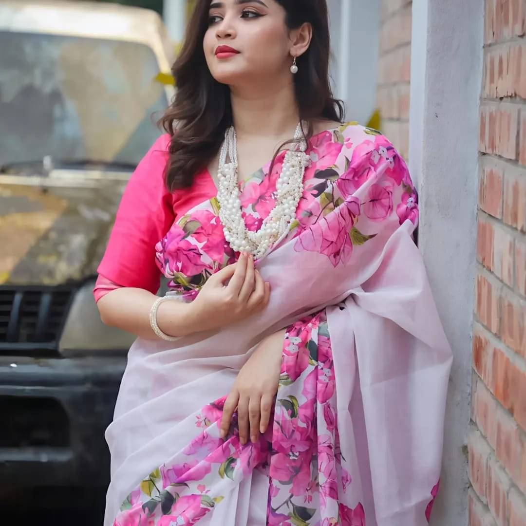 Kalpana Creation Linen Printed Regular Saree With Unstitched Blouse Piece ( Multicolor 2 ) Kalpana Creation Linen Printed Regular Saree With Unstitched Blouse Piece ( Multicolor 2 )