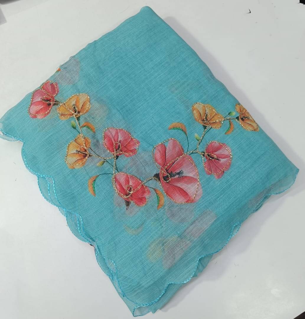 Kalpana Creation Linen Printed Regular Saree With Unstitched Blouse Piece ( Multicolor 2 ) Kalpana Creation Linen Printed Regular Saree With Unstitched Blouse Piece ( Multicolor 2 )