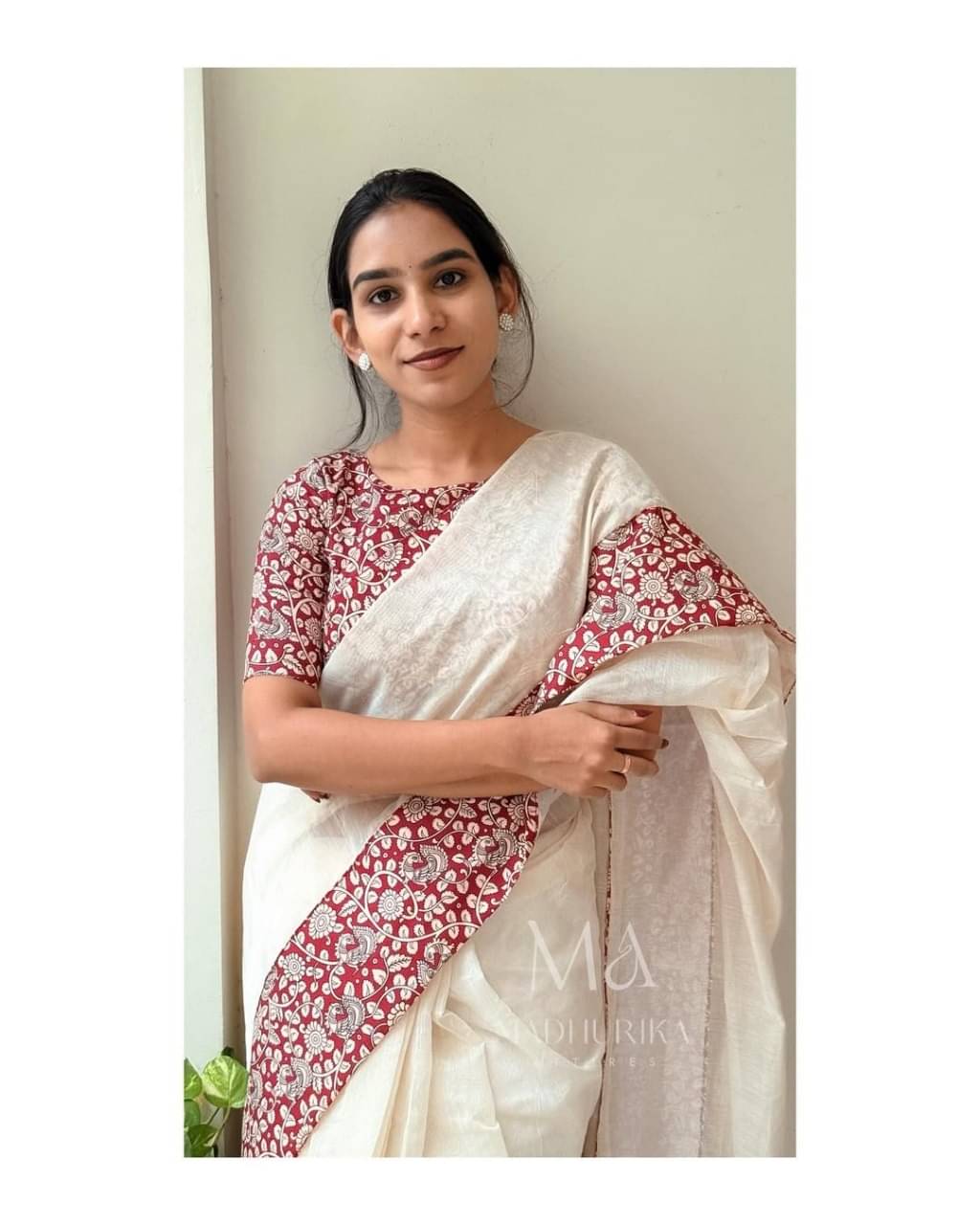     			Kalpana Creation Linen Printed Regular Saree With Unstitched Blouse Piece ( Multicolor 2 )