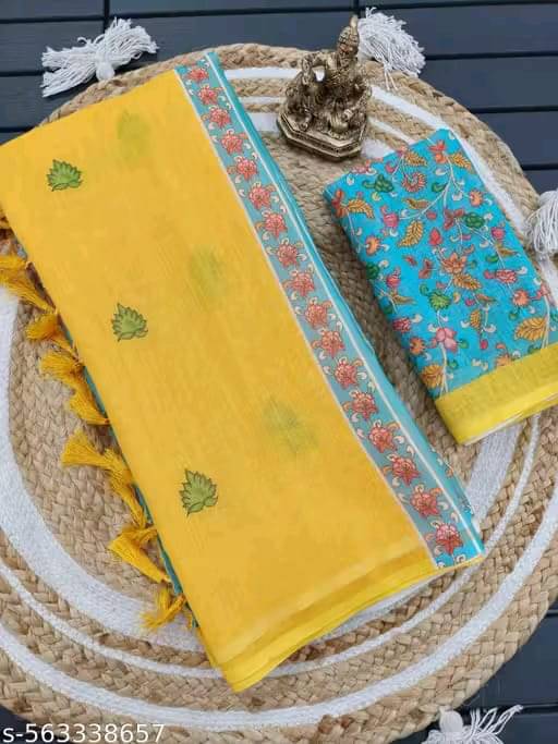 Kalpana Creation Linen Printed Regular Saree With Unstitched Blouse Piece ( Multicolor 2 ) Kalpana Creation Linen Printed Regular Saree With Unstitched Blouse Piece ( Multicolor 2 )
