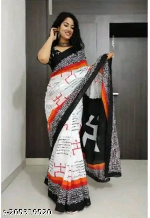 Kalpana Creation Linen Printed Regular Saree With Unstitched Blouse Piece ( Multicolor 2 ) Kalpana Creation Linen Printed Regular Saree With Unstitched Blouse Piece ( Multicolor 2 )
