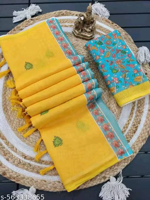 Kalpana Creation Linen Printed Regular Saree With Unstitched Blouse Piece ( Multicolor 2 ) Kalpana Creation Linen Printed Regular Saree With Unstitched Blouse Piece ( Multicolor 2 )