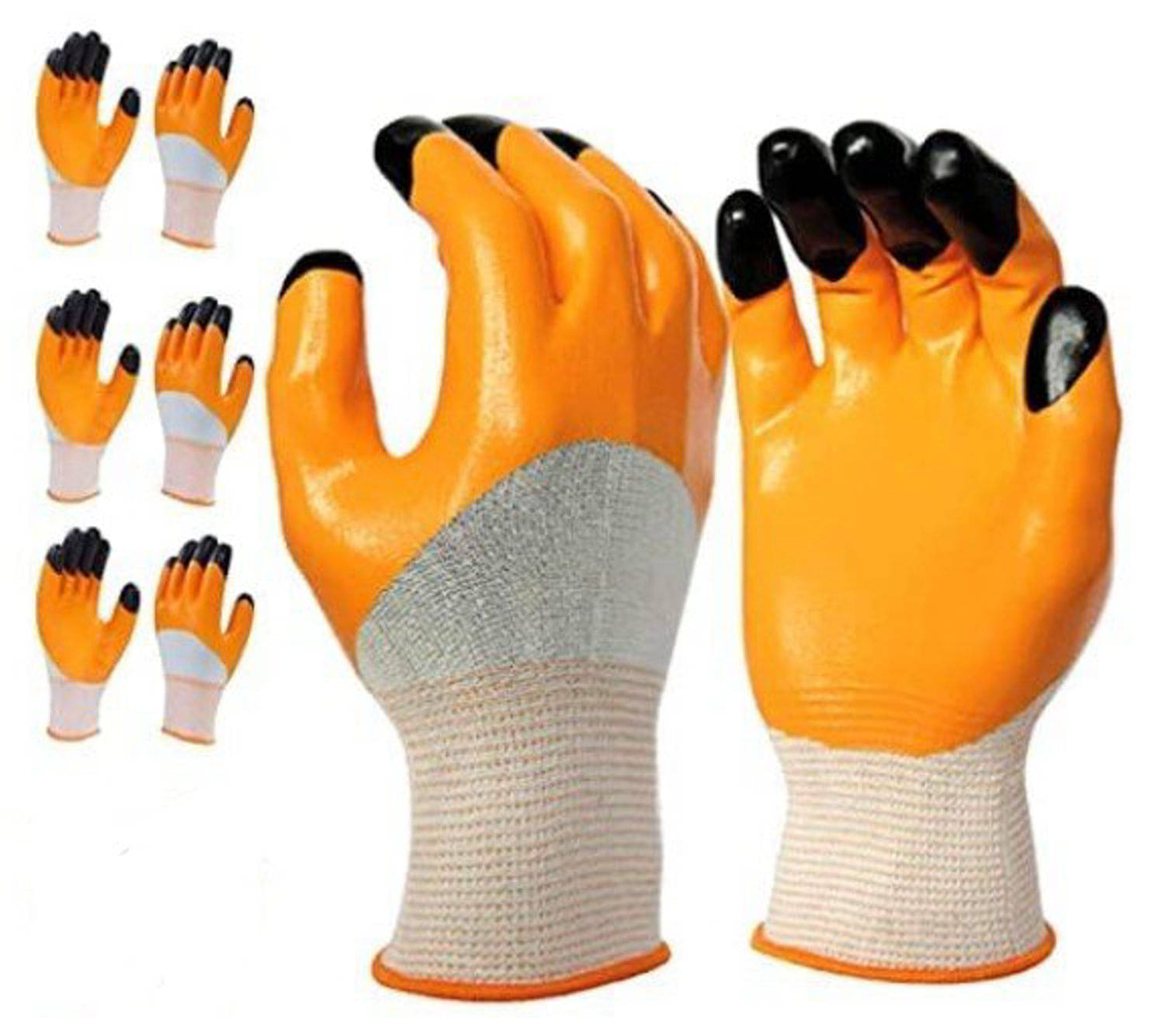     			Krishaus Orange Polyester Men's Safety Gloves ( Pack of 3 )