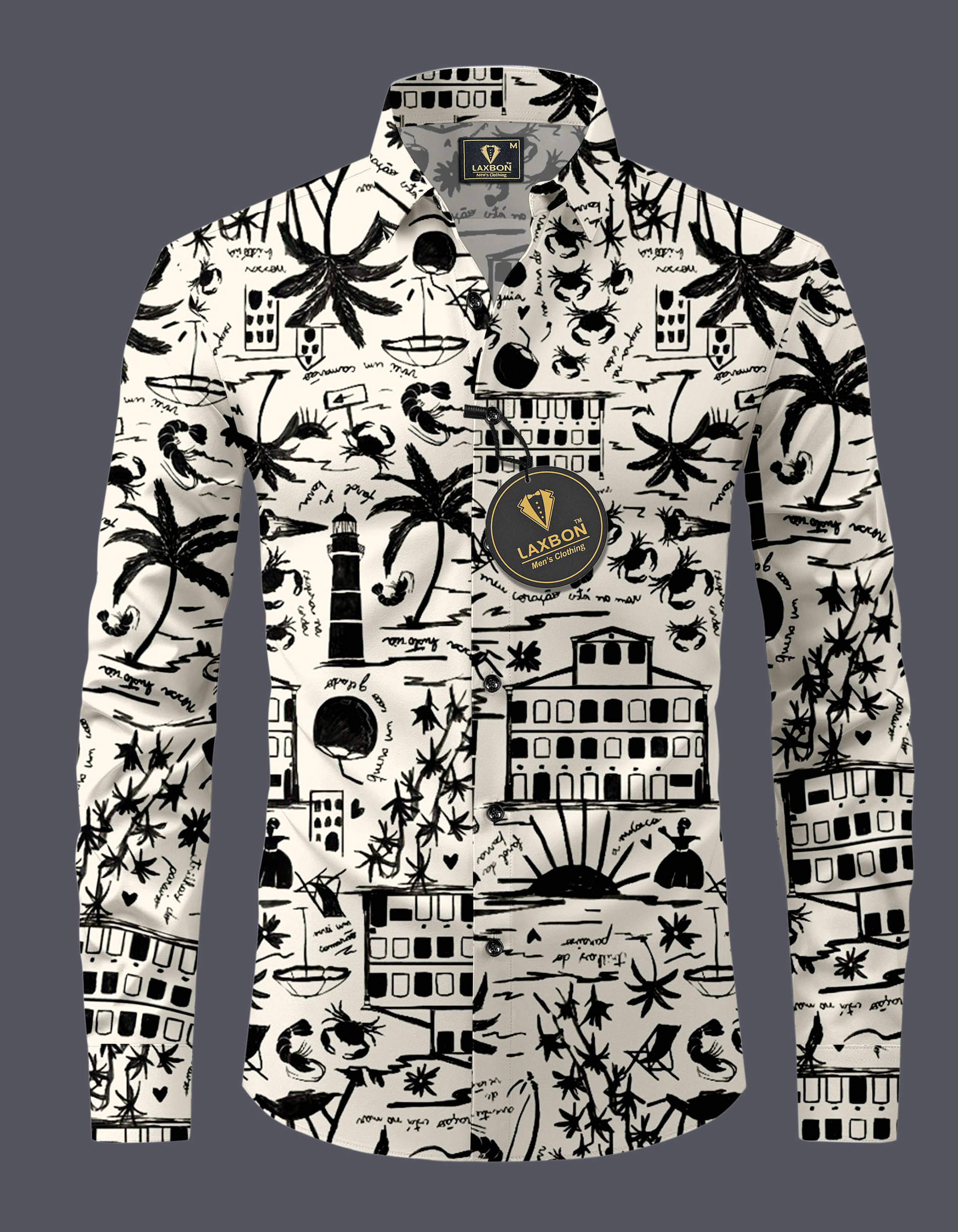 LAXBON 100% Cotton Regular Fit Printed Full Sleeves Men's Casual Shirt - Black ( Pack of 1 ) LAXBON 100% Cotton Regular Fit Printed Full Sleeves Men's Casual Shirt - Black ( Pack of 1 )