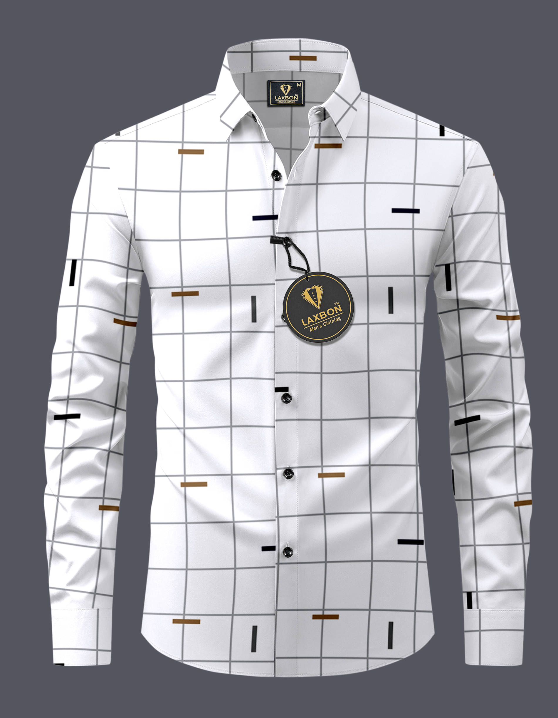 LAXBON 100% Cotton Regular Fit Checks Full Sleeves Men's Casual Shirt - White ( Pack of 1 ) LAXBON 100% Cotton Regular Fit Checks Full Sleeves Men's Casual Shirt - White ( Pack of 1 )