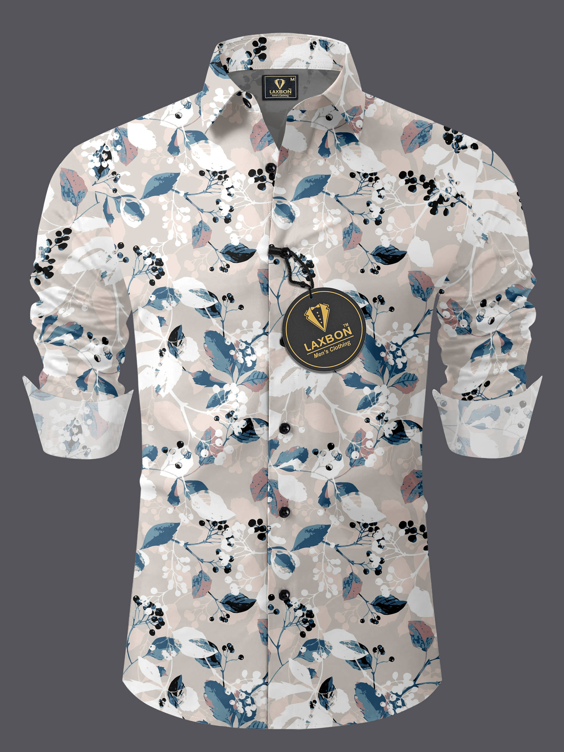     			LAXBON 100% Cotton Regular Fit Printed Full Sleeves Men's Casual Shirt - Peach ( Pack of 1 )