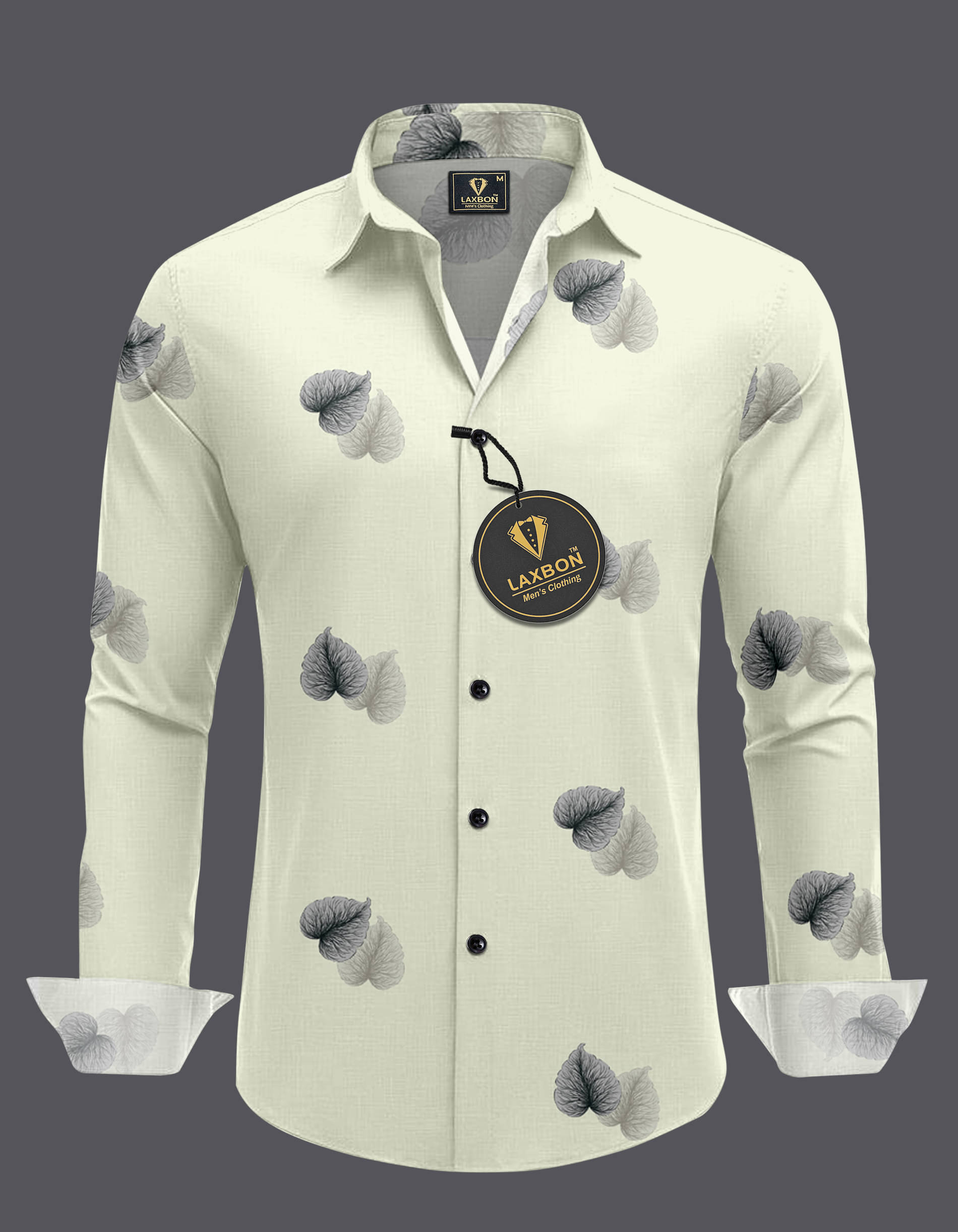     			LAXBON 100% Cotton Regular Fit Printed Full Sleeves Men's Casual Shirt - Cream ( Pack of 1 )