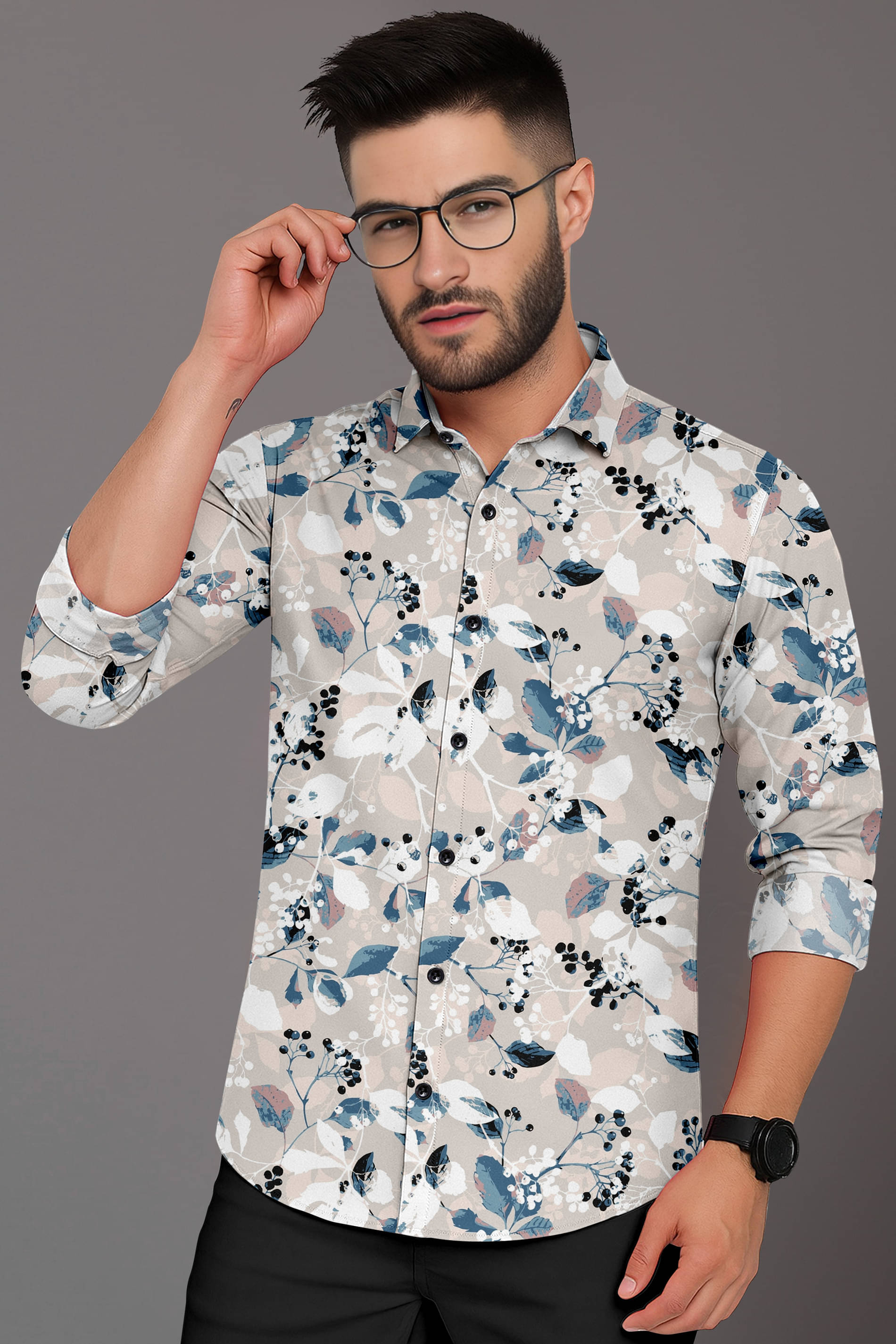     			LAXBON 100% Cotton Regular Fit Printed Full Sleeves Men's Casual Shirt - Peach ( Pack of 1 )