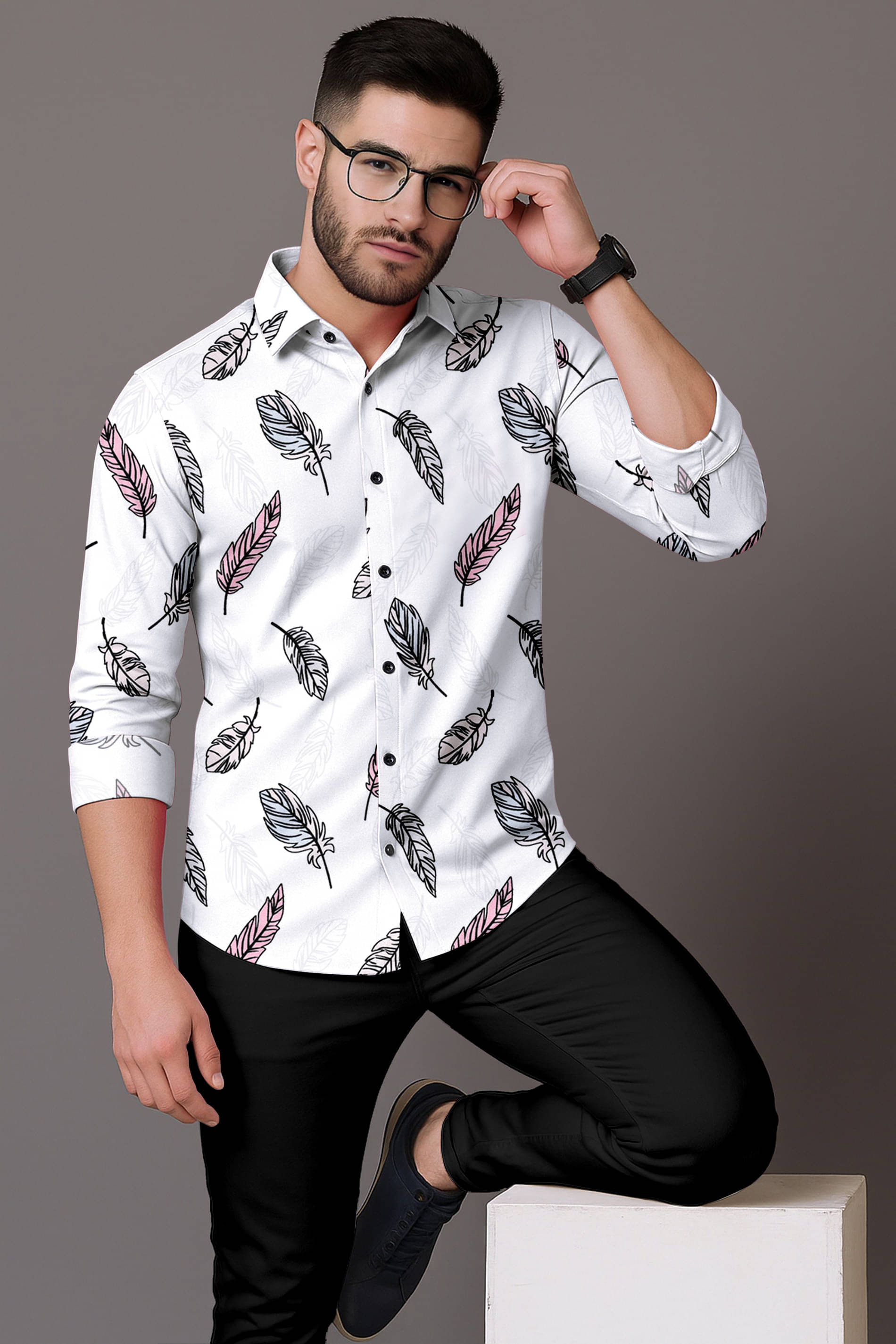 LAXBON 100% Cotton Regular Fit Printed Full Sleeves Men's Casual Shirt - Pink ( Pack of 1 ) LAXBON 100% Cotton Regular Fit Printed Full Sleeves Men's Casual Shirt - Pink ( Pack of 1 )