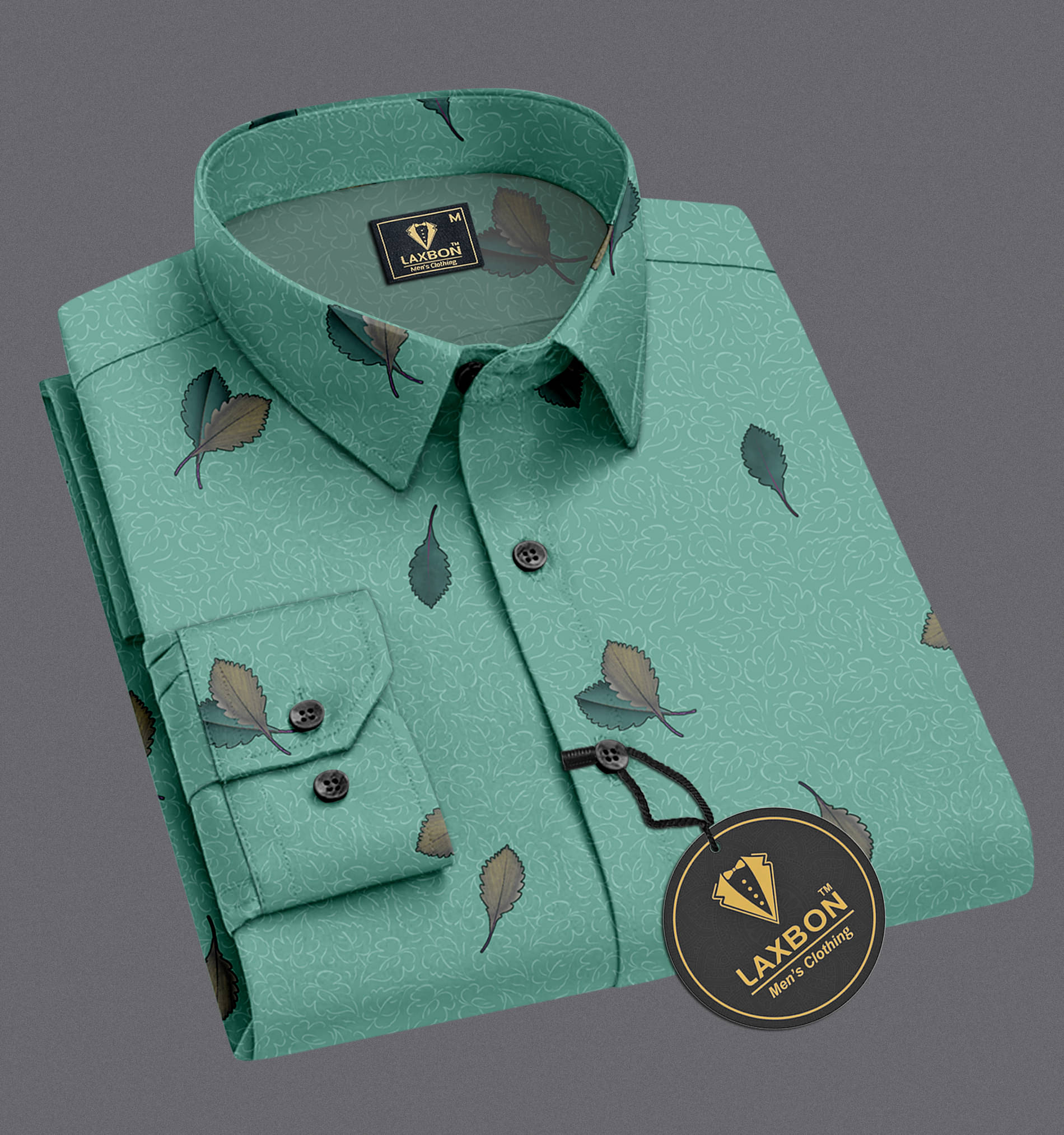     			LAXBON 100% Cotton Regular Fit Printed Full Sleeves Men's Casual Shirt - Green ( Pack of 1 )