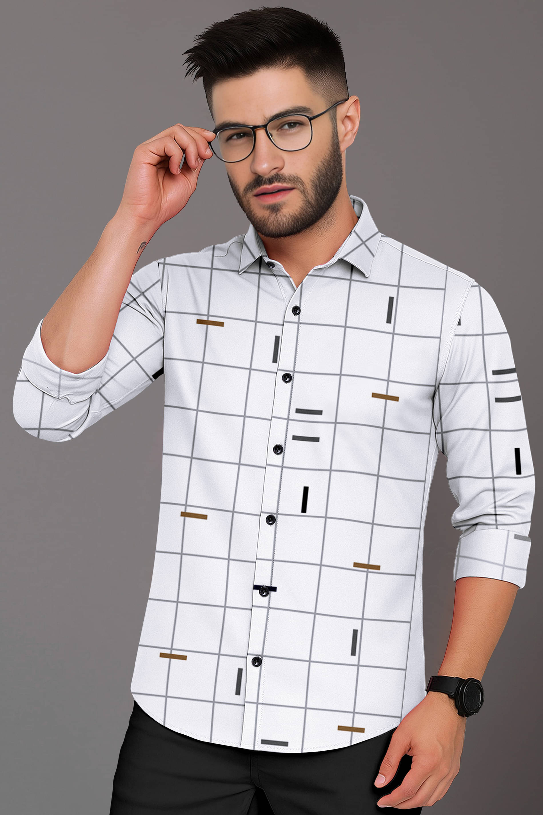 LAXBON 100% Cotton Regular Fit Checks Full Sleeves Men's Casual Shirt - White ( Pack of 1 )     			LAXBON 100% Cotton Regular Fit Checks Full Sleeves Men's Casual Shirt - White ( Pack of 1 )