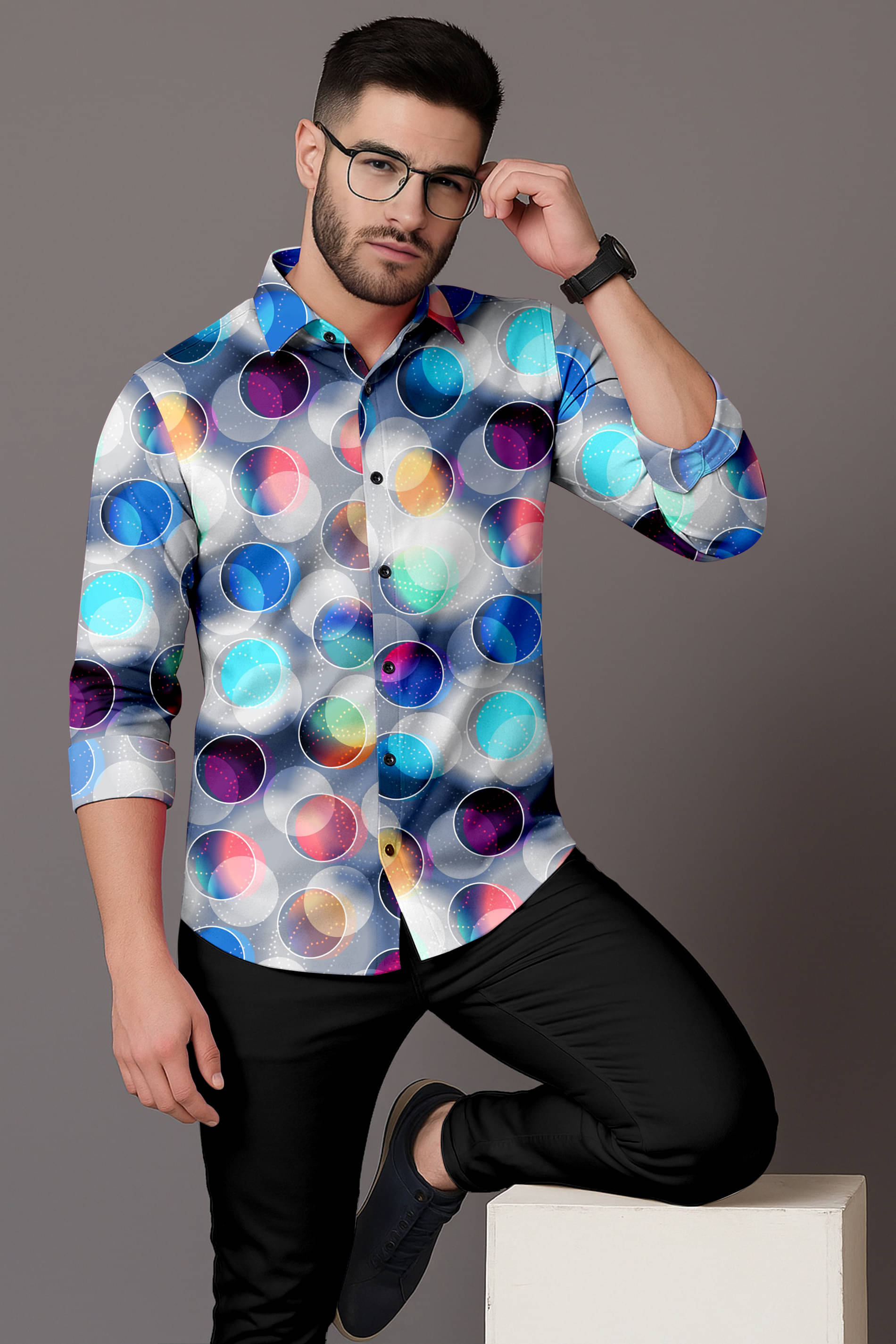 LAXBON 100% Cotton Regular Fit Printed Full Sleeves Men's Casual Shirt - Multicolor ( Pack of 1 ) LAXBON 100% Cotton Regular Fit Printed Full Sleeves Men's Casual Shirt - Multicolor ( Pack of 1 )