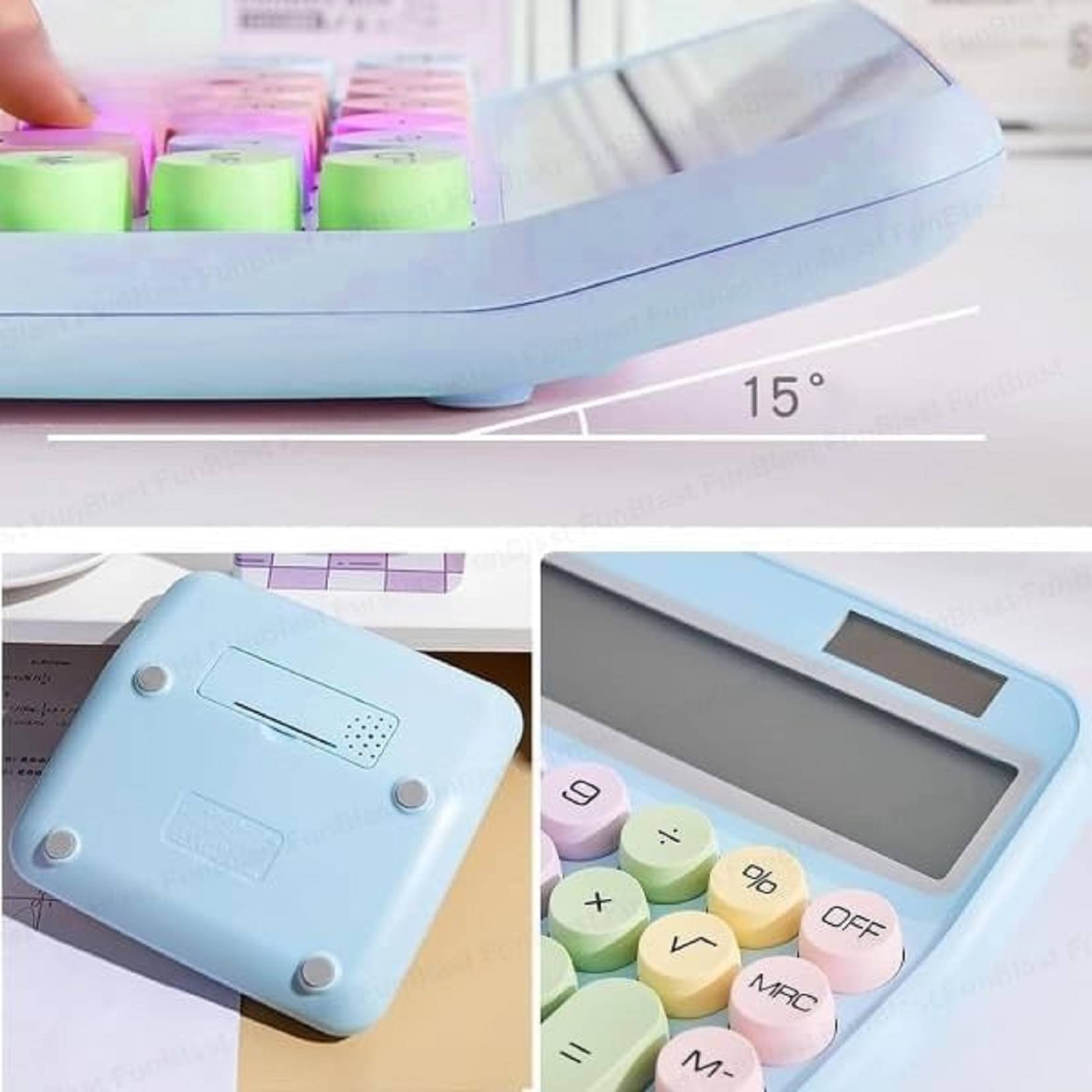     			Large Display, Aesthetic Multicolor Desktop Solar Power Office & School Tool – Compact & Cute Mini Calculator for Students & Professionals