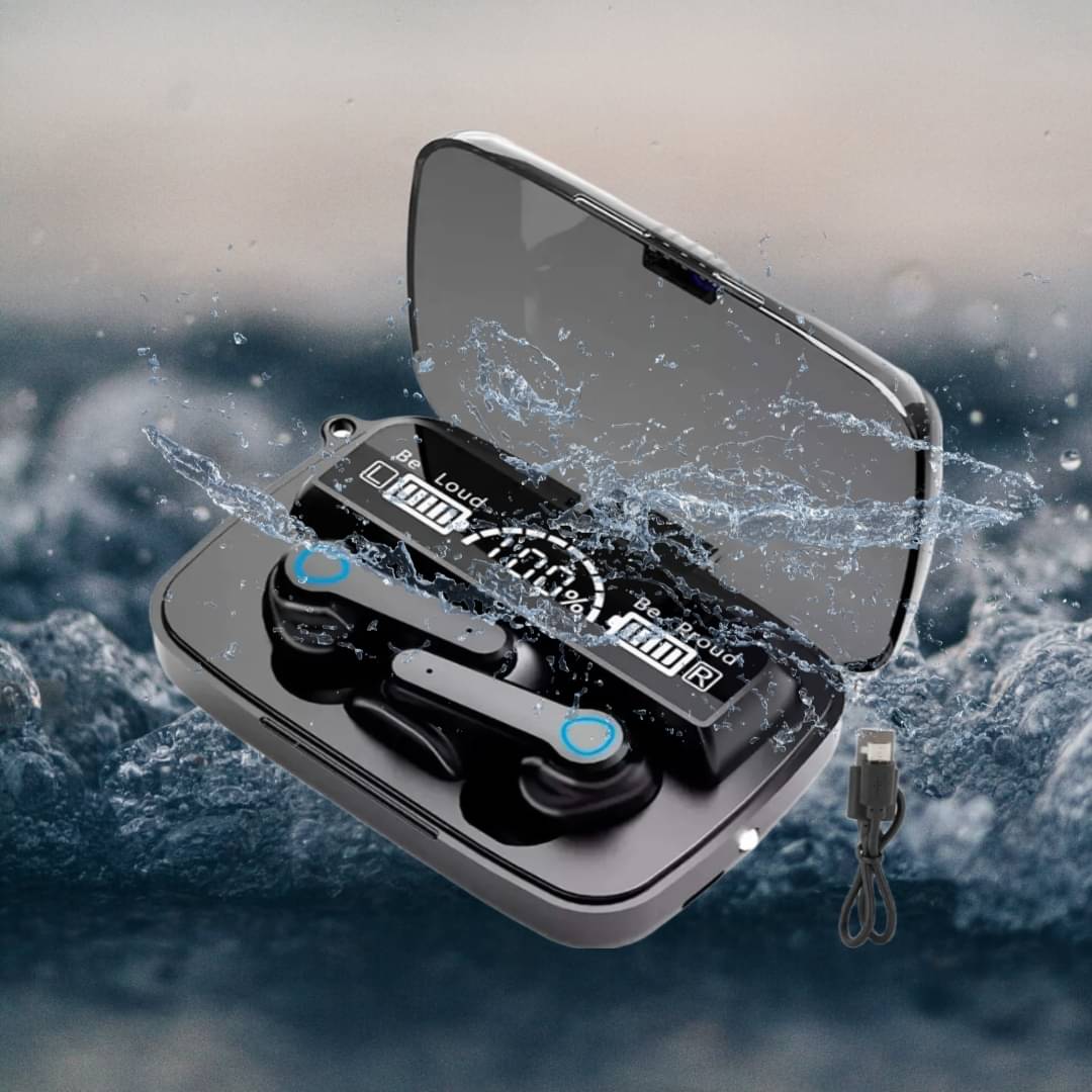     			M19-19 Earbuds TWS Earphone Touch Control Mirror Digital Display Wireless Bluetooth 5.1 Headphones With Microphone