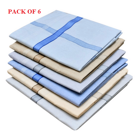 MITSURU Multicolor Cotton Men's Handkerchief ( Pack of 6 ) MITSURU Multicolor Cotton Men's Handkerchief ( Pack of 6 )