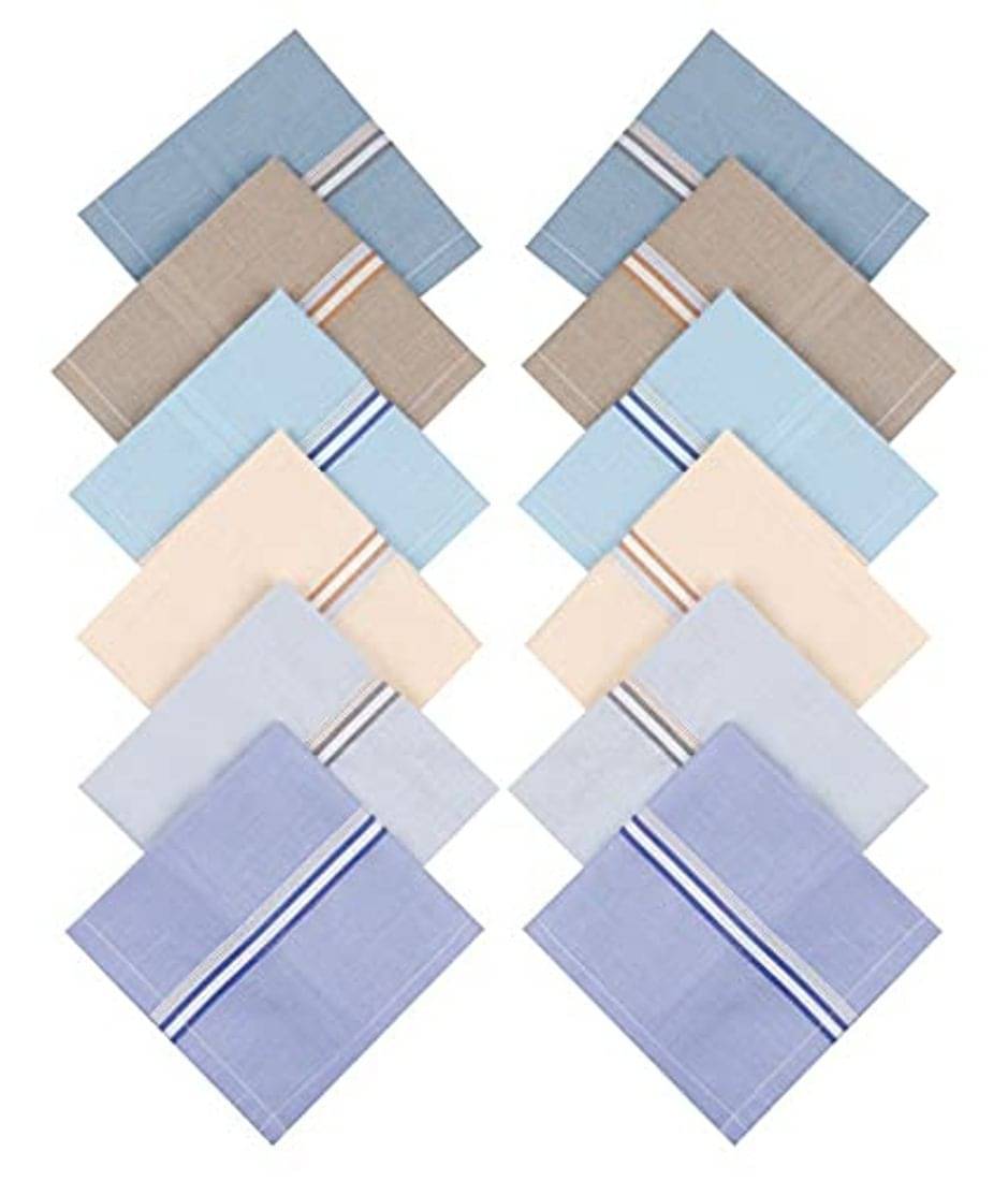     			MITSURU Multicolor Cotton Men's Handkerchief ( Pack of 12 )