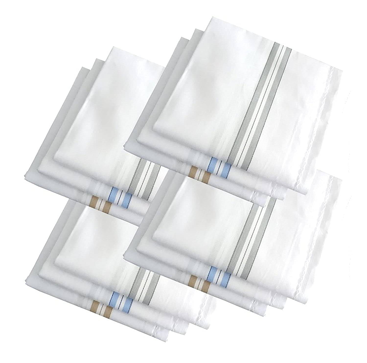    			MITSURU White Cotton Men's Handkerchief ( Pack of 12 )