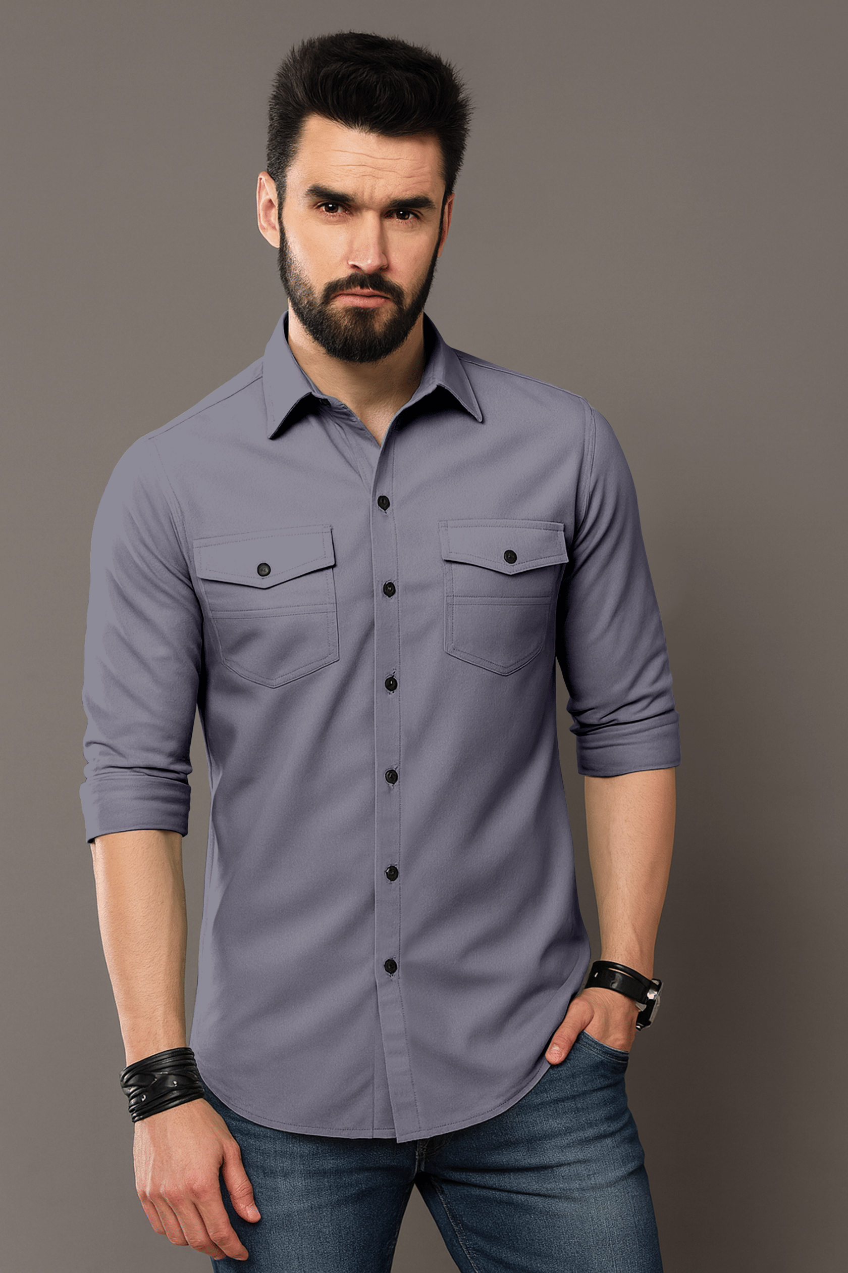 Menss & co 100% Cotton Regular Fit Solids Full Sleeves Men's Casual Shirt - Grey ( Pack of 1 ) Menss & co 100% Cotton Regular Fit Solids Full Sleeves Men's Casual Shirt - Grey ( Pack of 1 )