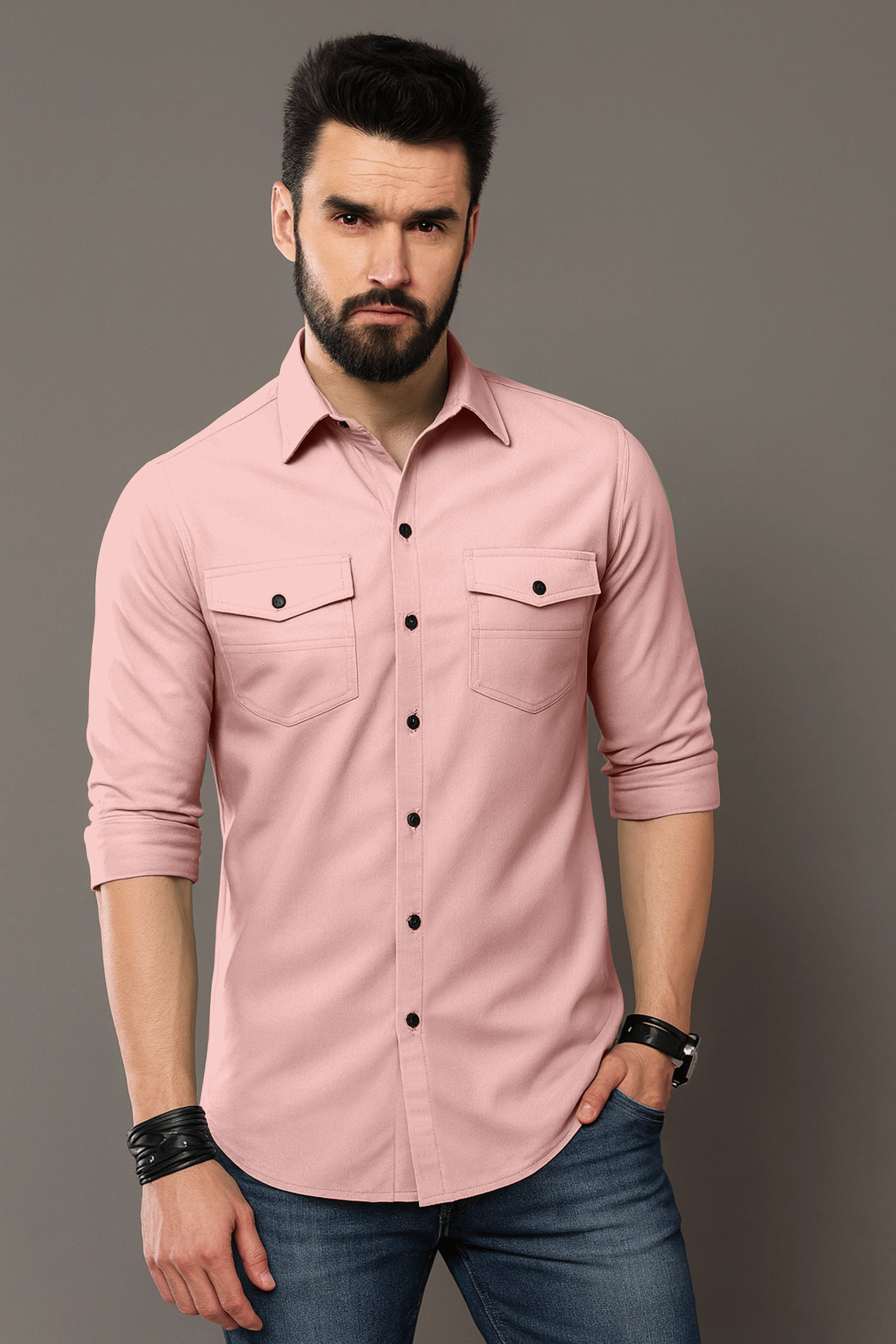 Menss & co 100% Cotton Regular Fit Solids Full Sleeves Men's Casual Shirt - Peach ( Pack of 1 ) Menss & co 100% Cotton Regular Fit Solids Full Sleeves Men's Casual Shirt - Peach ( Pack of 1 )