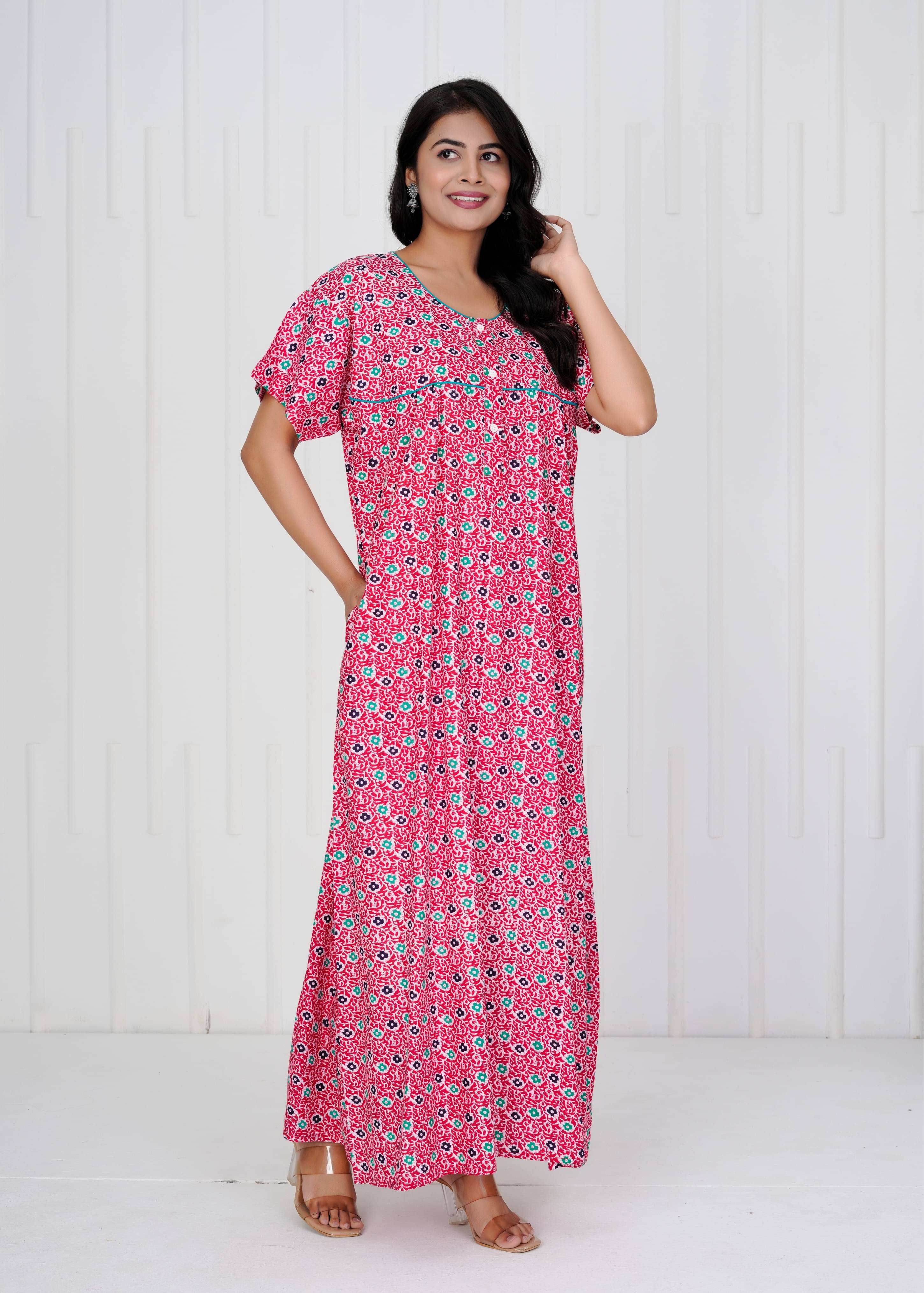     			NEEED Cotton Printed Women Regular Nighty ( Red )