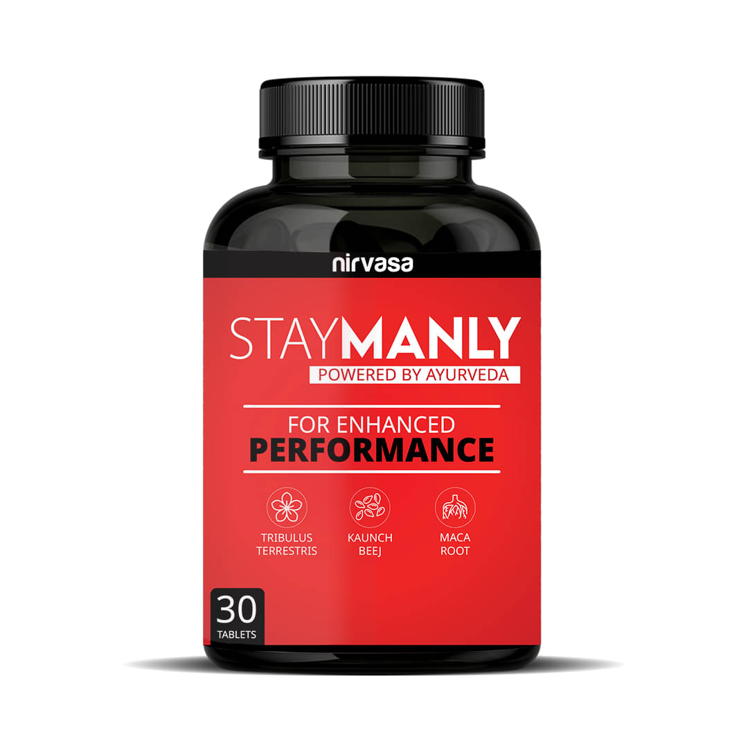     			Nirvasa Staymanly Tablets for Enhanced Performance  with Natural Extracts of Kaunch Beej, Ashwagandha, Safed Musli, Shilajit, and Fenugreek Extract |  For Performance Support, Muscle Support And Energy Support | Enriched with Saponins - 30 Tablets