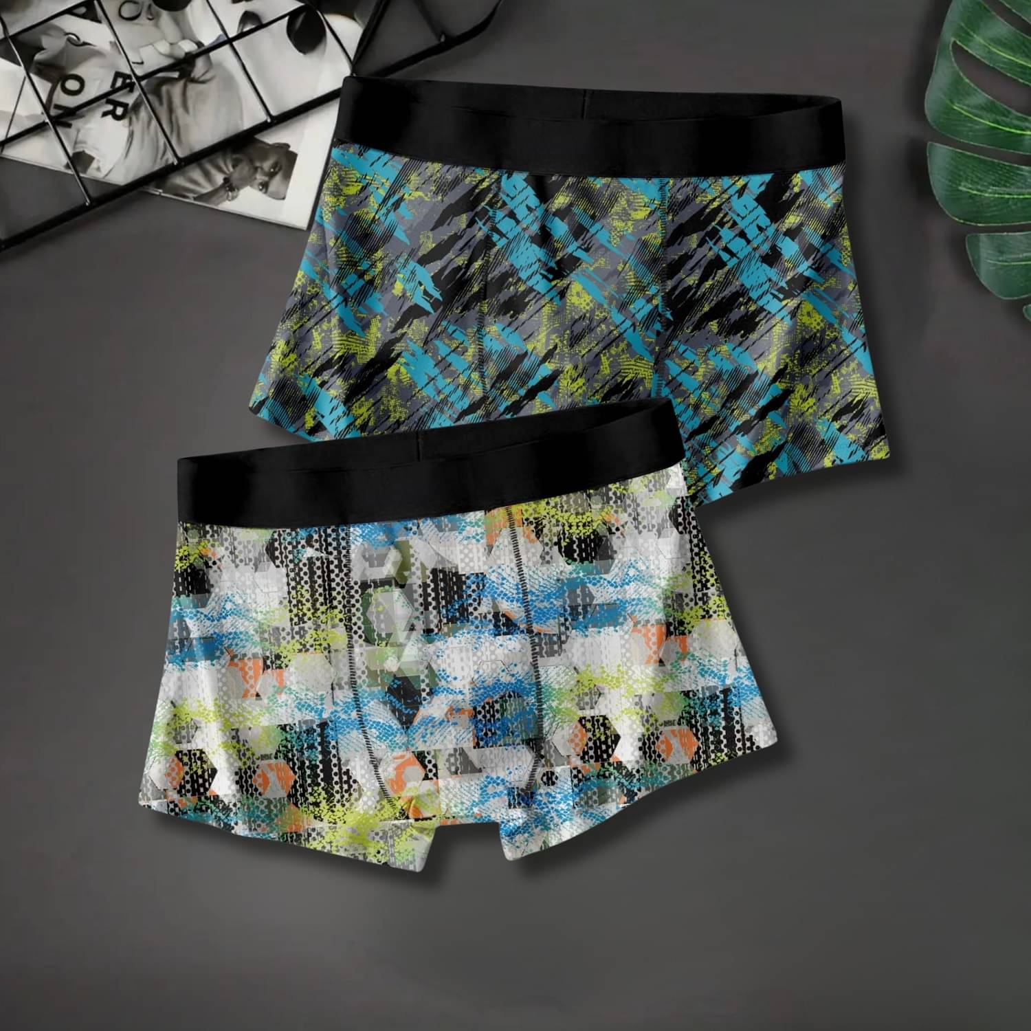 PANICIA Pack of 2 Nylon Trunks For Men's ( Multicolor )     			PANICIA Pack of 2 Nylon Trunks For Men's ( Multicolor )