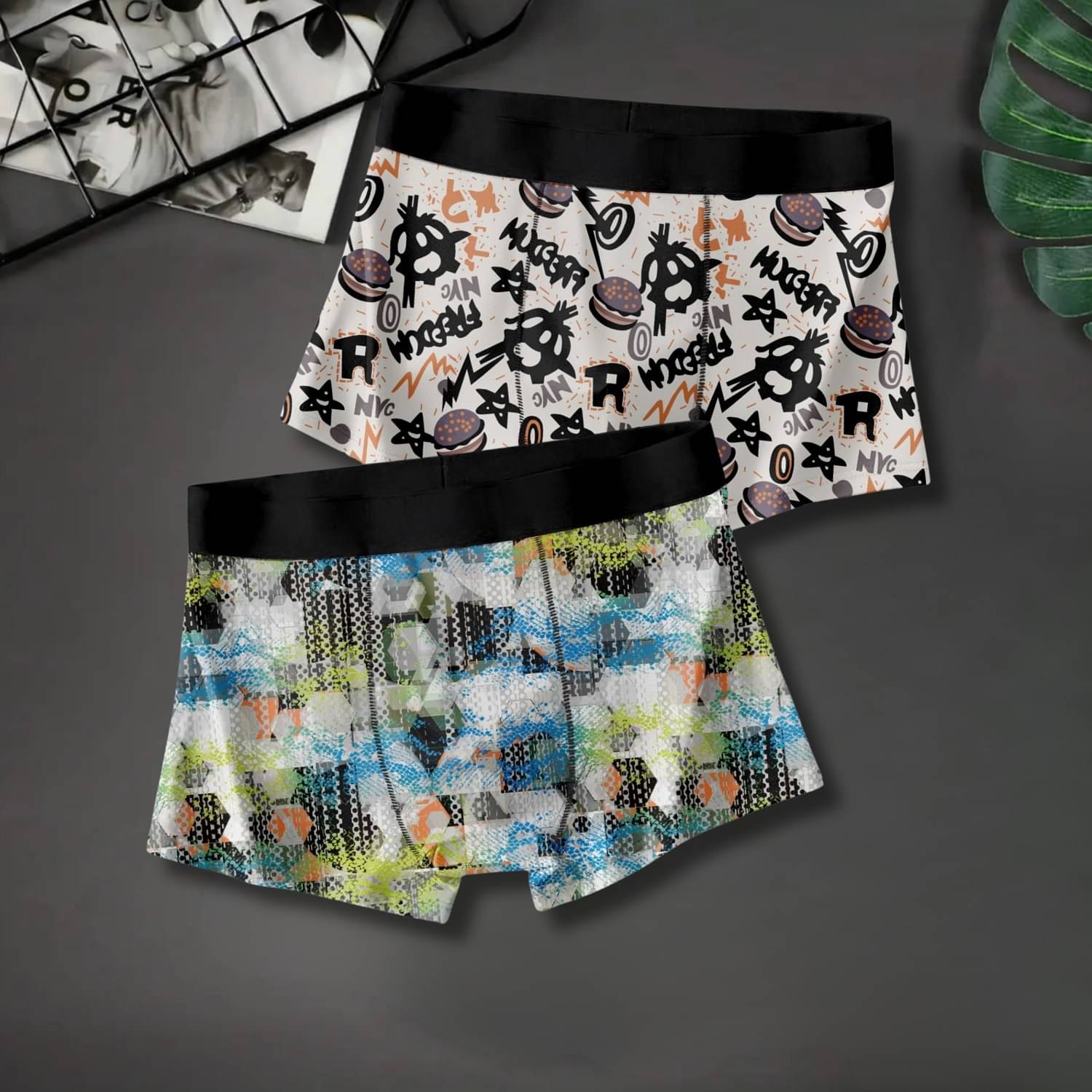 PANICIA Pack of 2 Nylon Trunks For Men's ( Multicolor )     			PANICIA Pack of 2 Nylon Trunks For Men's ( Multicolor )
