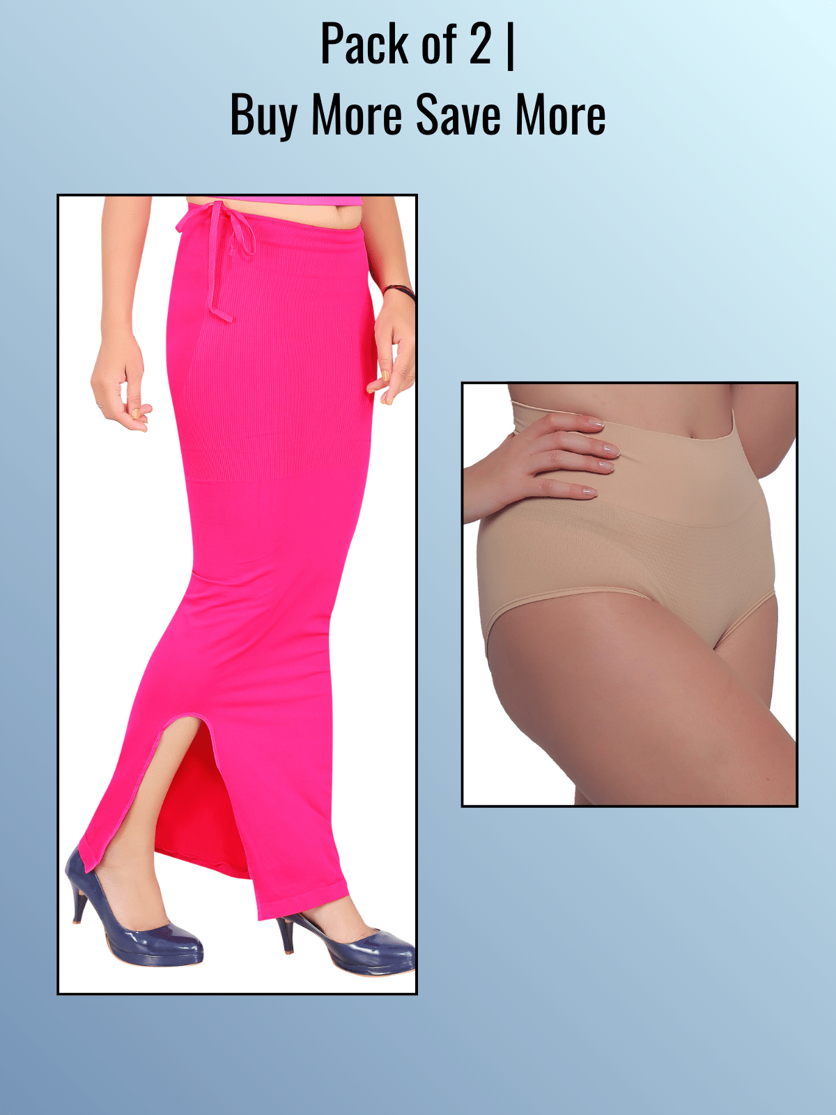     			Pia Trends Women Cotton Blend Saree Shaper ( Pink,Beige )