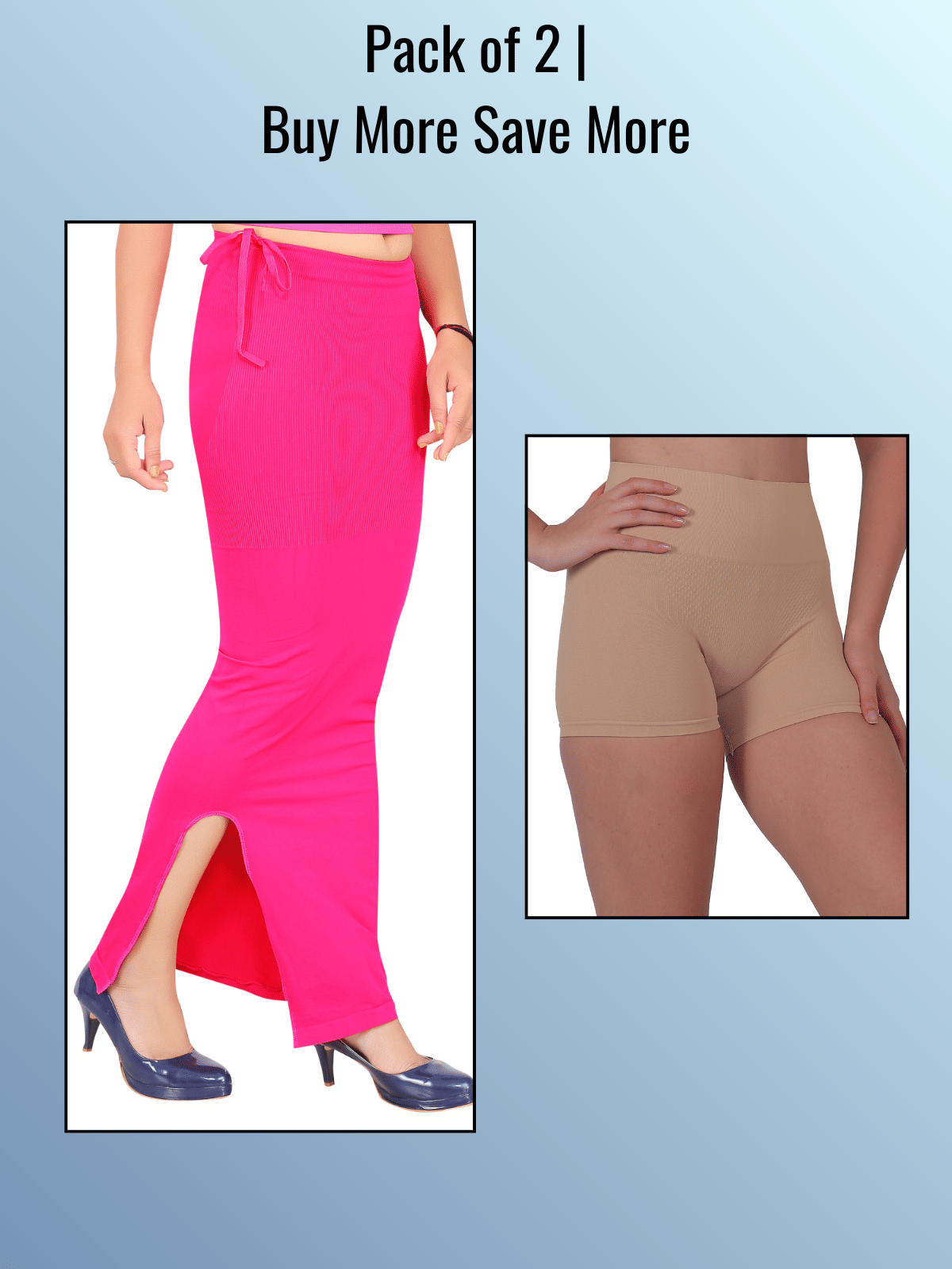 Pia Trends Women Cotton Blend Saree Shaper ( Pink,Beige ) Pia Trends Women Cotton Blend Saree Shaper ( Pink,Beige )