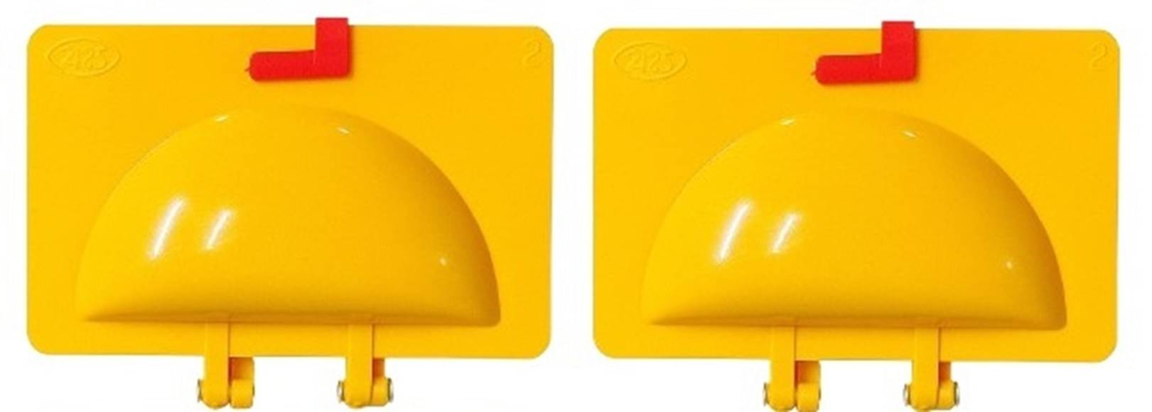     			Plastic Half Moon Design Quick Mould Karanji & Dumpling Press, Karanji & Gujiya Maker Set of 2 pcs Yellow