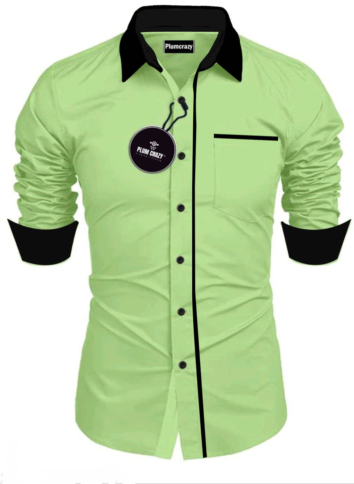 Plumcrazy Cotton Blend Regular Fit Solids Full Sleeves Men's Casual Shirt - Mint Green ( Pack of 1 ) Plumcrazy Cotton Blend Regular Fit Solids Full Sleeves Men's Casual Shirt - Mint Green ( Pack of 1 )