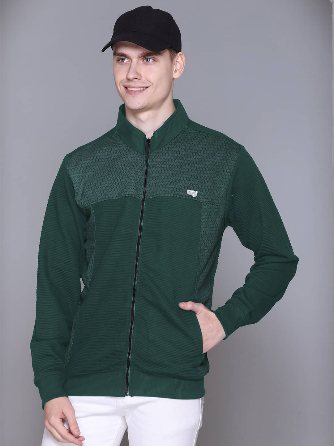     			Promount Cotton Blend High Neck Men's Sweatshirt - Green ( Pack of 1 )