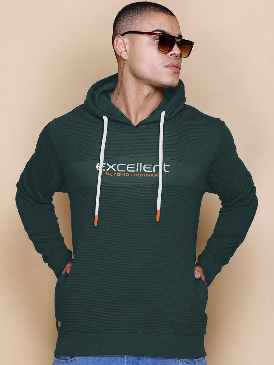 Promount Cotton Blend Hooded Men's Sweatshirt - Green ( Pack of 1 ) Promount Cotton Blend Hooded Men's Sweatshirt - Green ( Pack of 1 )