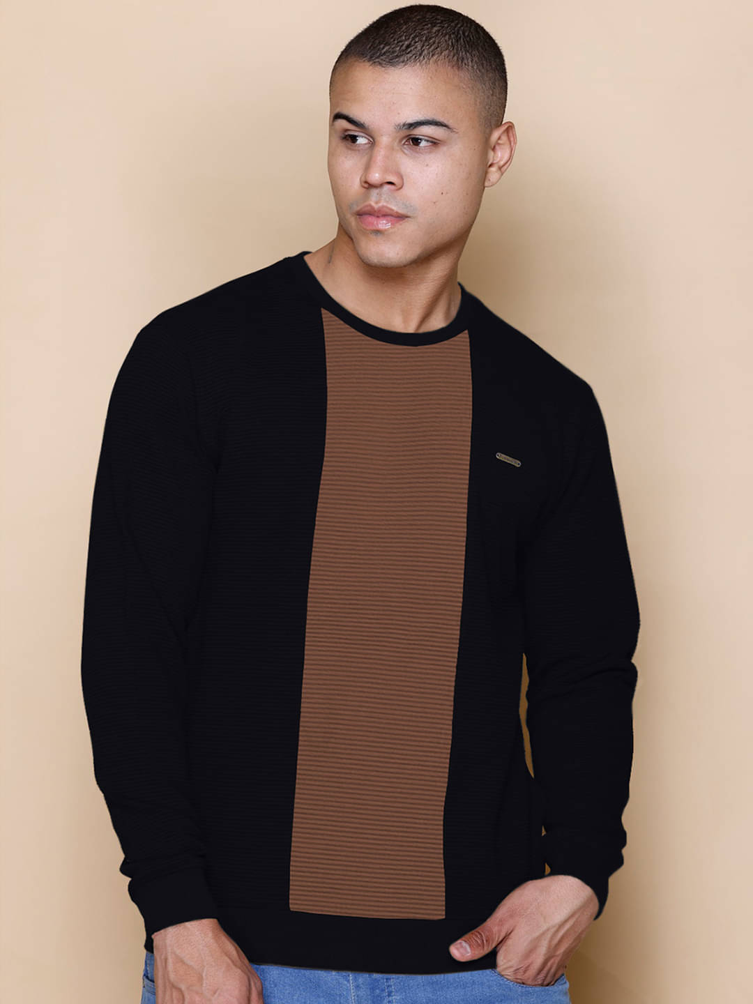 Promount Cotton Blend Round Neck Men's Sweatshirt - Black ( Pack of 1 ) Promount Cotton Blend Round Neck Men's Sweatshirt - Black ( Pack of 1 )
