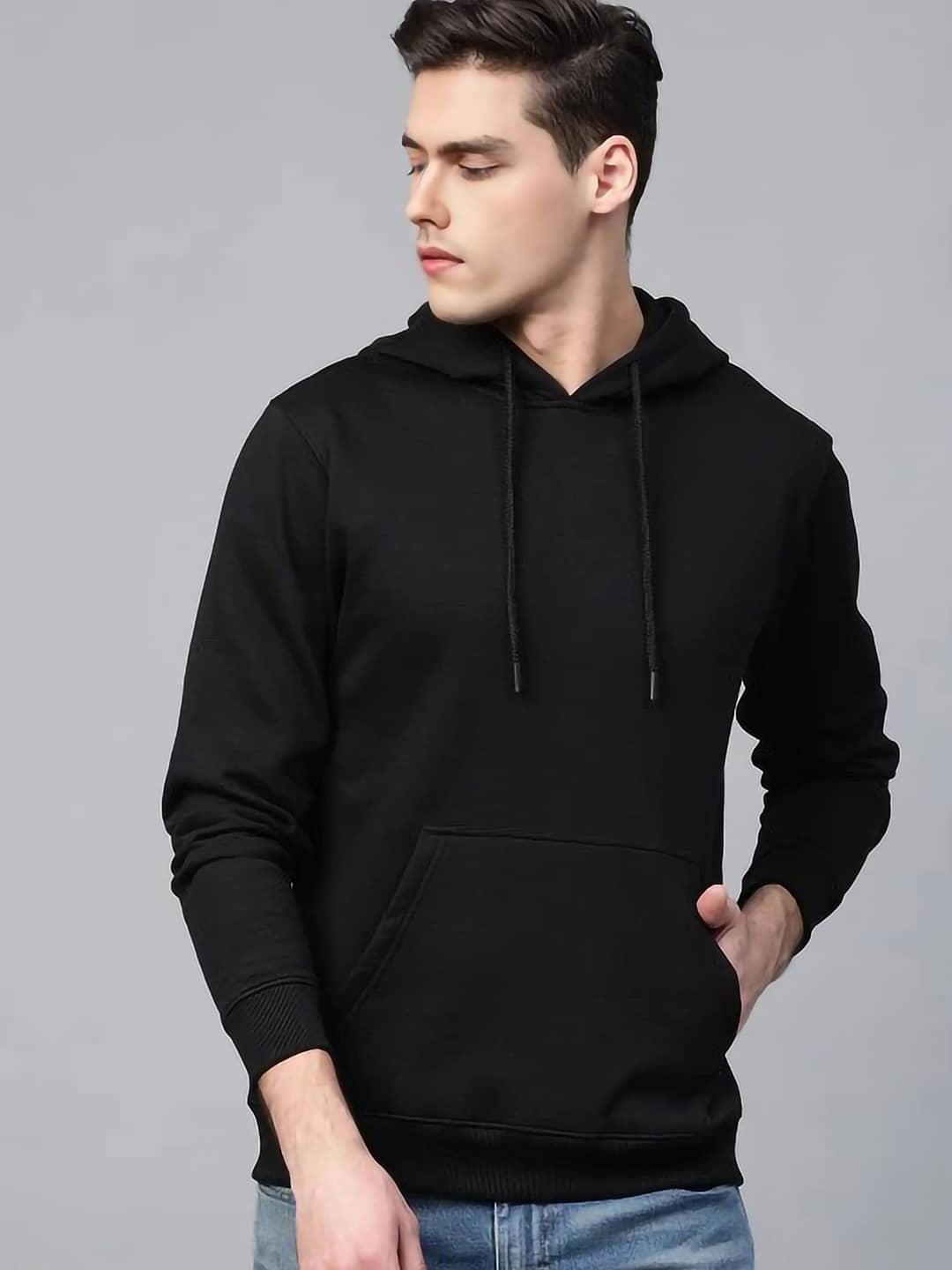 Promount Fleece Hooded Men's Sweatshirt - Black ( Pack of 1 )