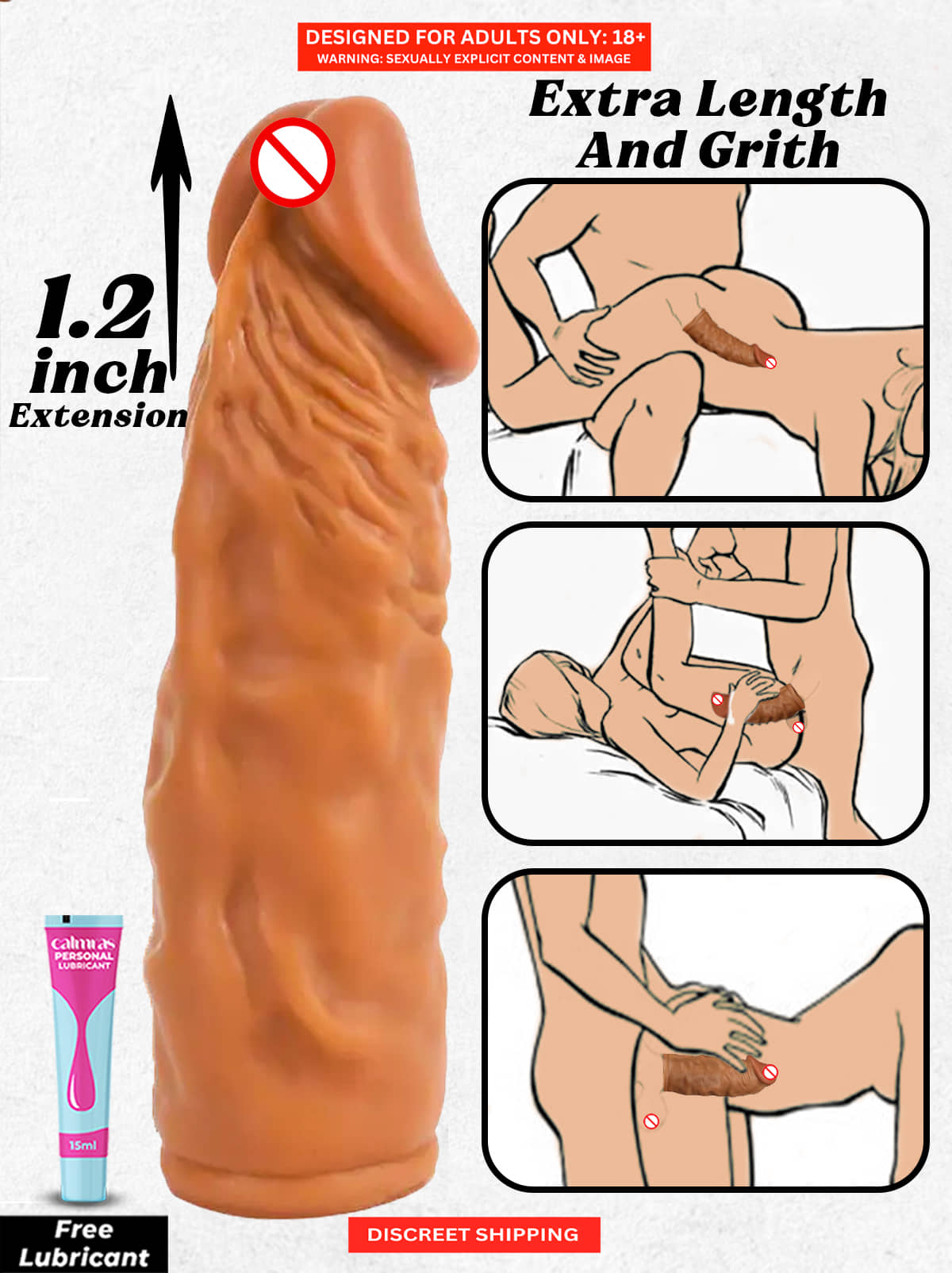 Reusable Dotted Condom- Online Best Buy for Beginners 6 inch Full Length Extra Time Penis Enlargement Sleeve