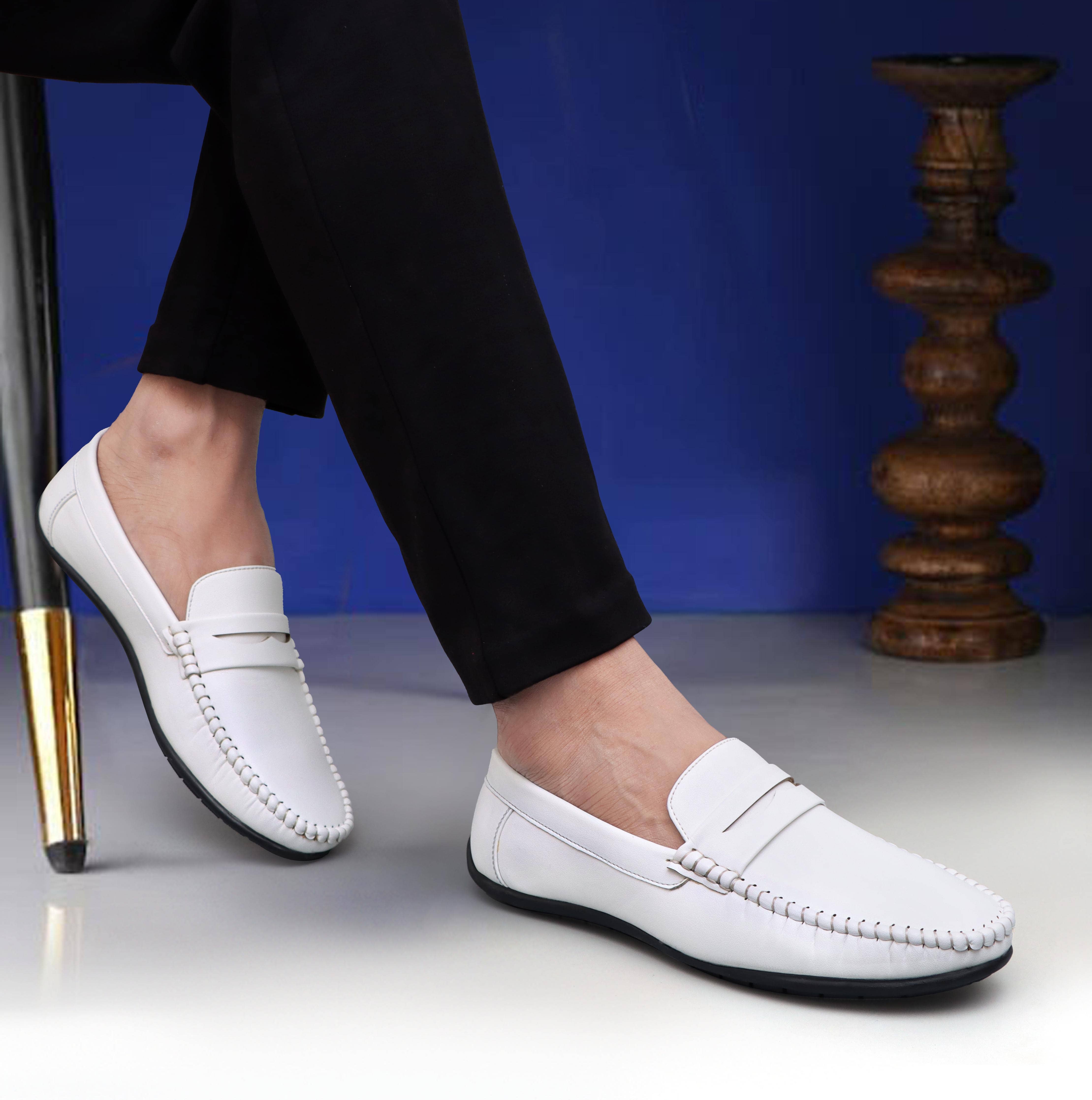 SHUAN White Men's Penny Shoes - Formal Shoes | Buy online on ZillyBuy