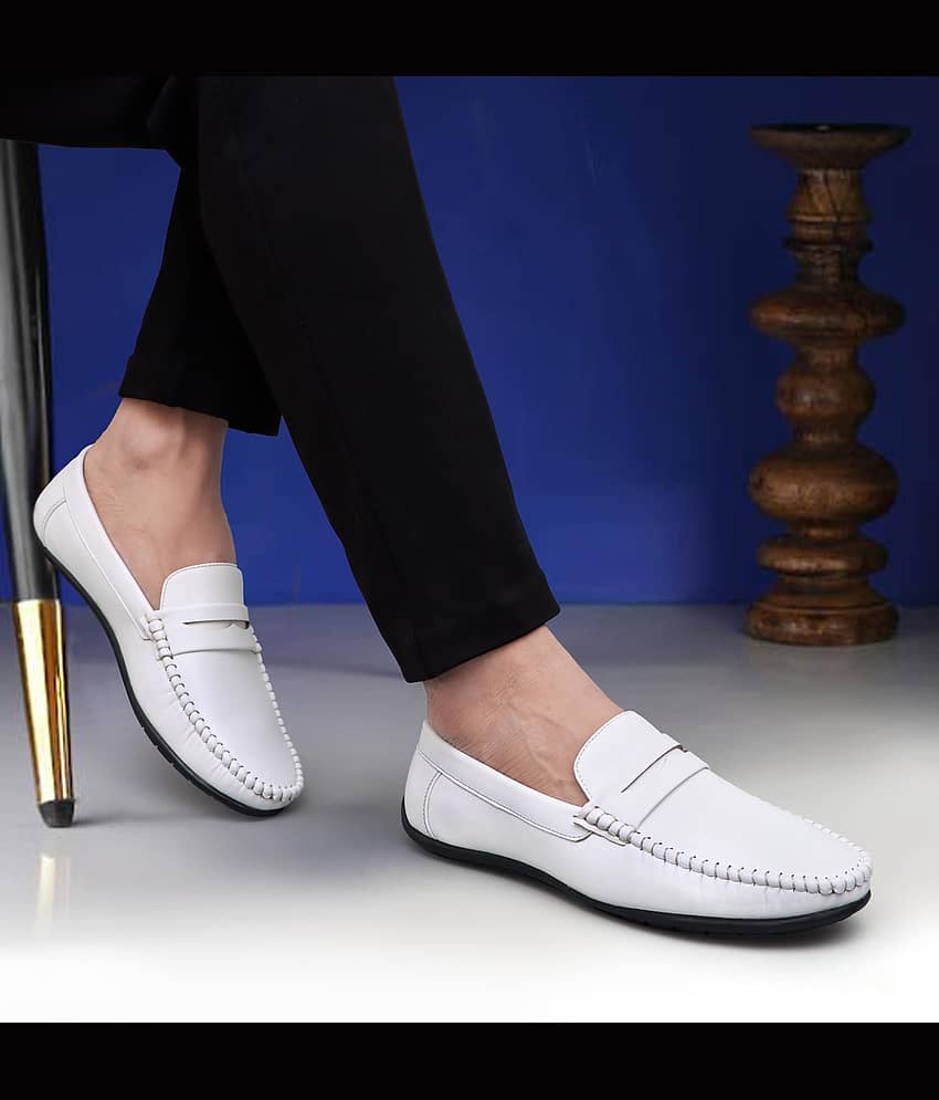 SHUAN White Men's Penny Shoes - Formal Shoes | Buy online on ZillyBuy