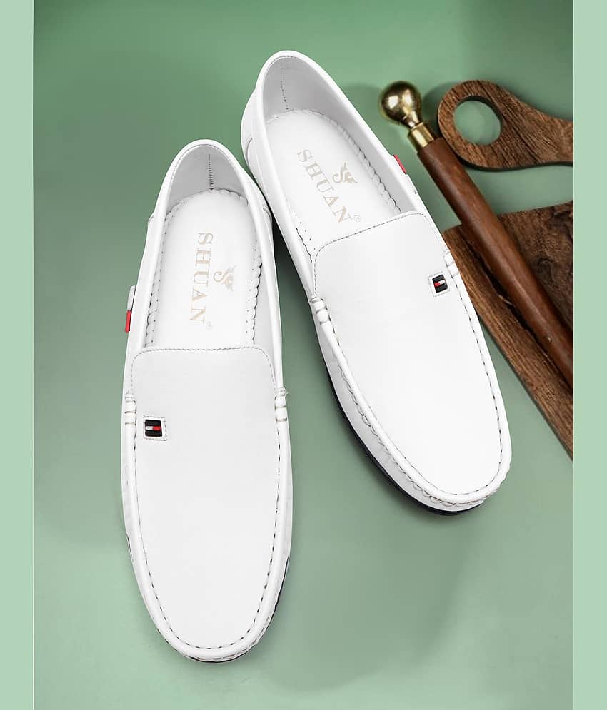 SHUAN White Men's Penny Shoes - Formal Shoes | Buy online on ZillyBuy