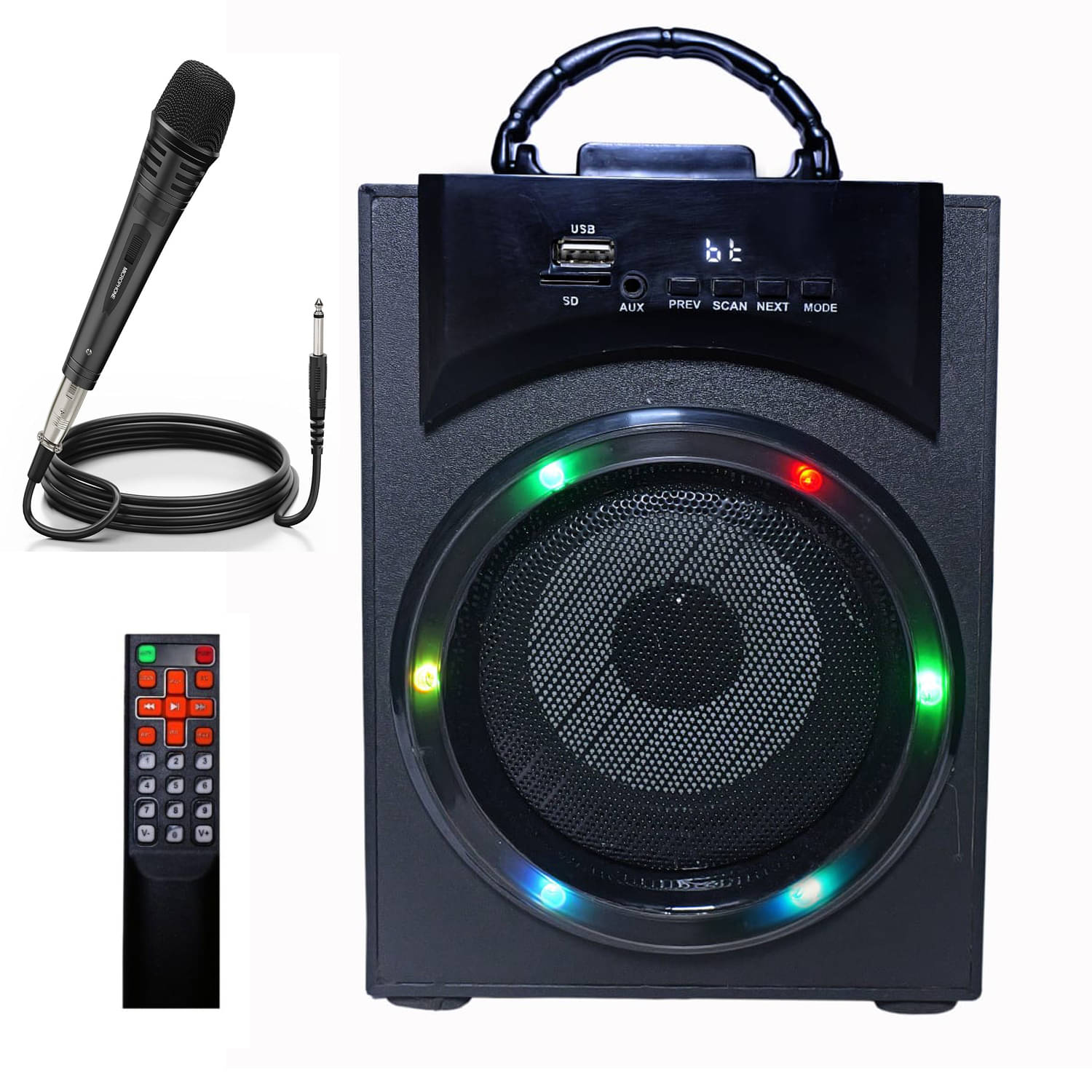     			Smartbeats Fusion 40W Bluetooth Party Speaker with Pristine Sound, Corded Mic, Mobile Stand, Playback via BT5.3/USB/TF Card,