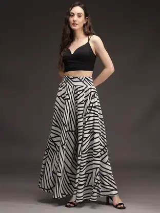     			Stylefabs Women Rayon Printed Palazzos ( White )